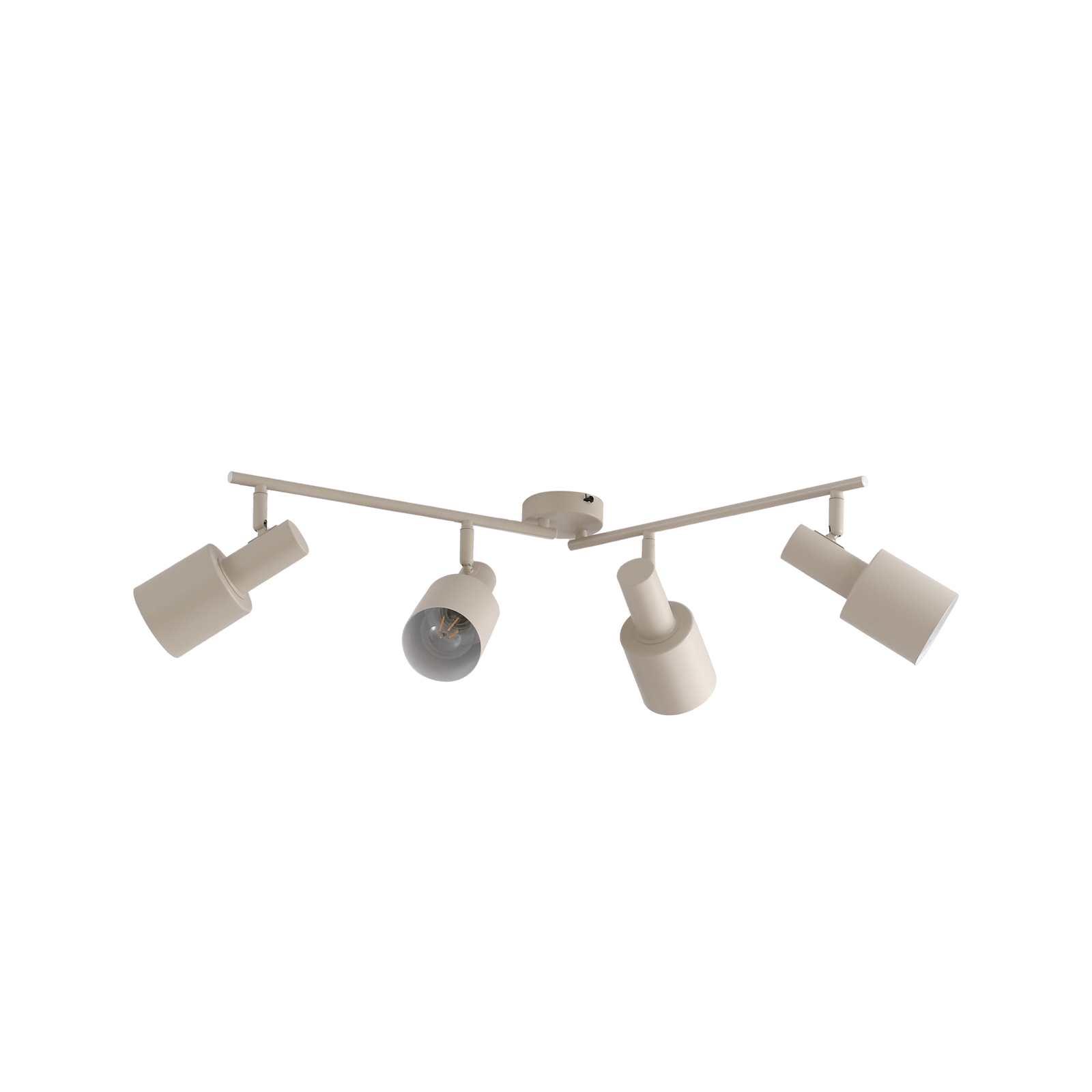 Lindby takspot Ovelia, beige, 4-lys, jern, E27