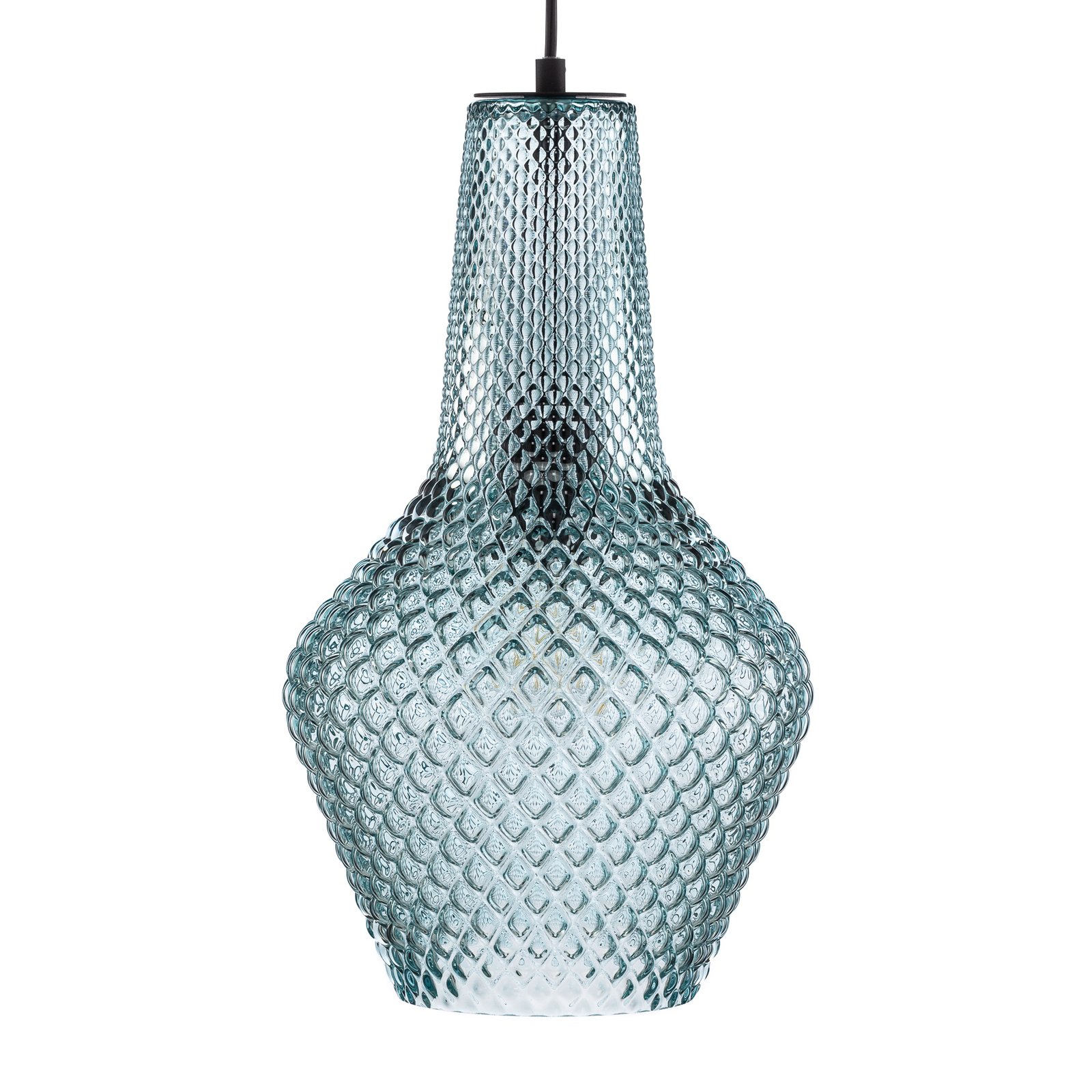 Lindby hanglamp Drakar, 1-lamp, lichtblauw, glas, Ø 25 cm