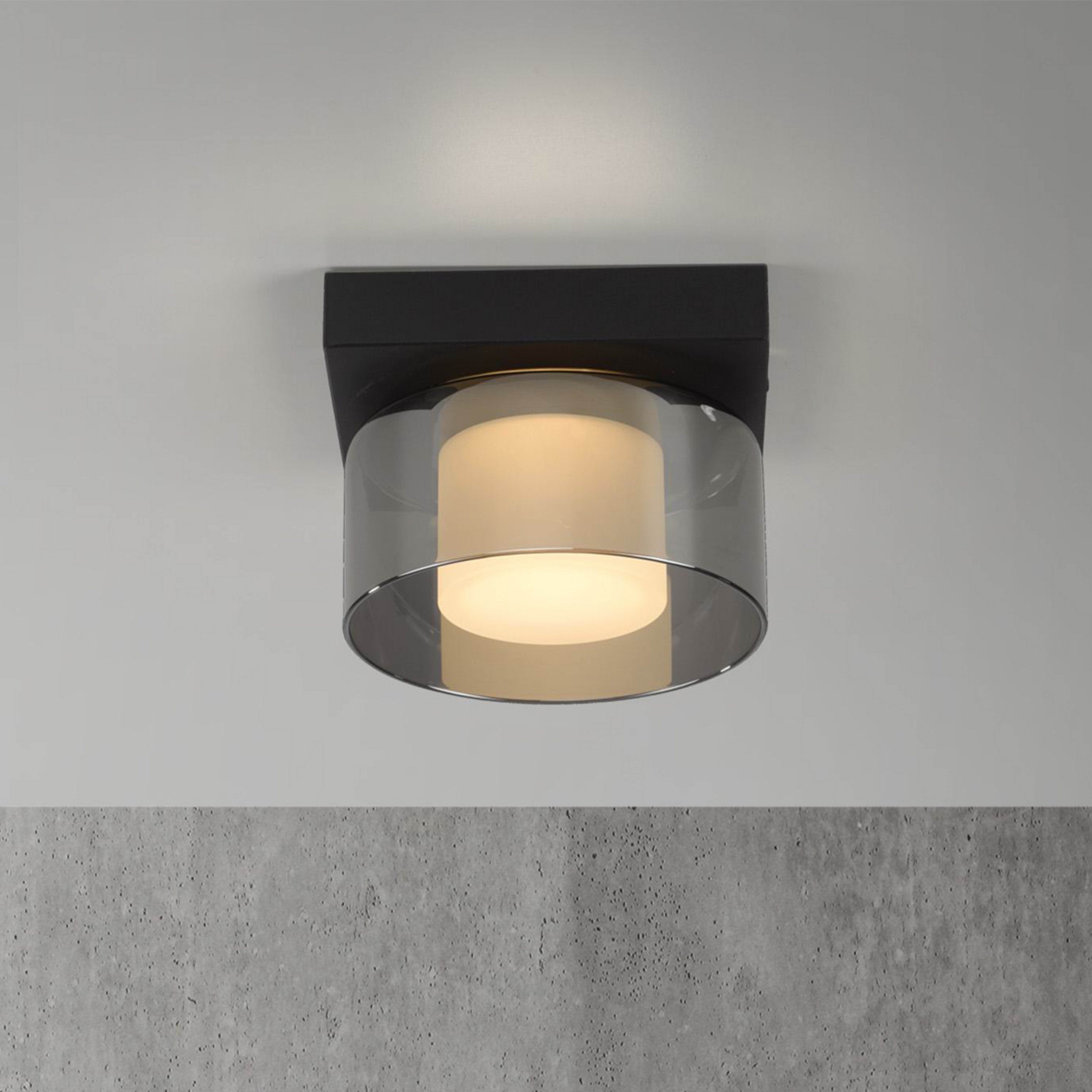 Paul Neuhaus Lampa sufitowa LED Rika, Ø 15 cm, szkło, ściemniana