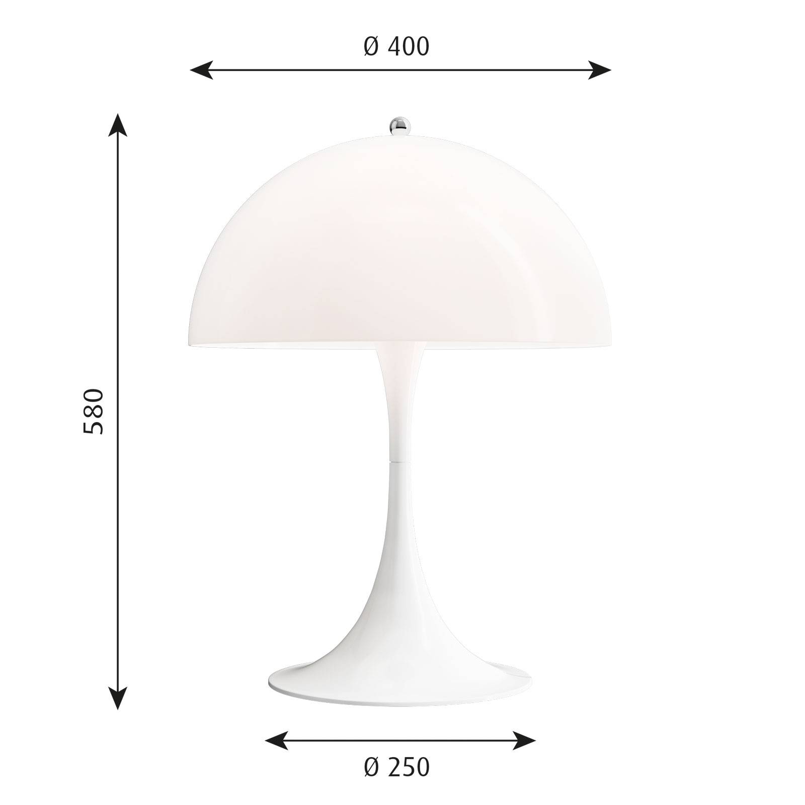 E-shop Louis Poulsen Panthella Mini stolná lampa biela