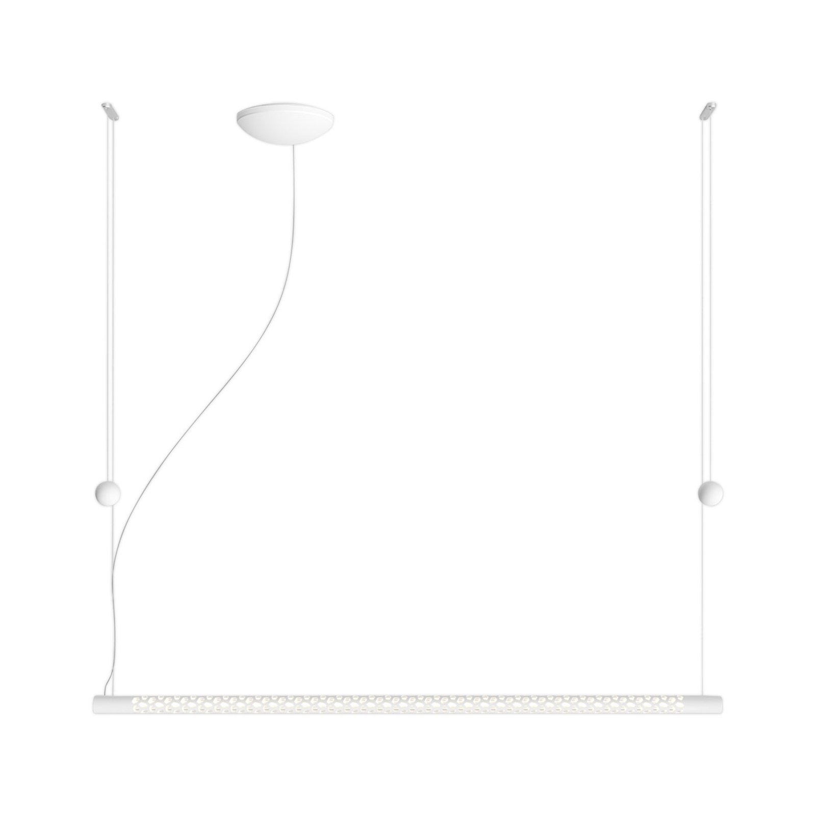Rotaliana Squiggle H8 LED-hængelampe, hvid 140 cm