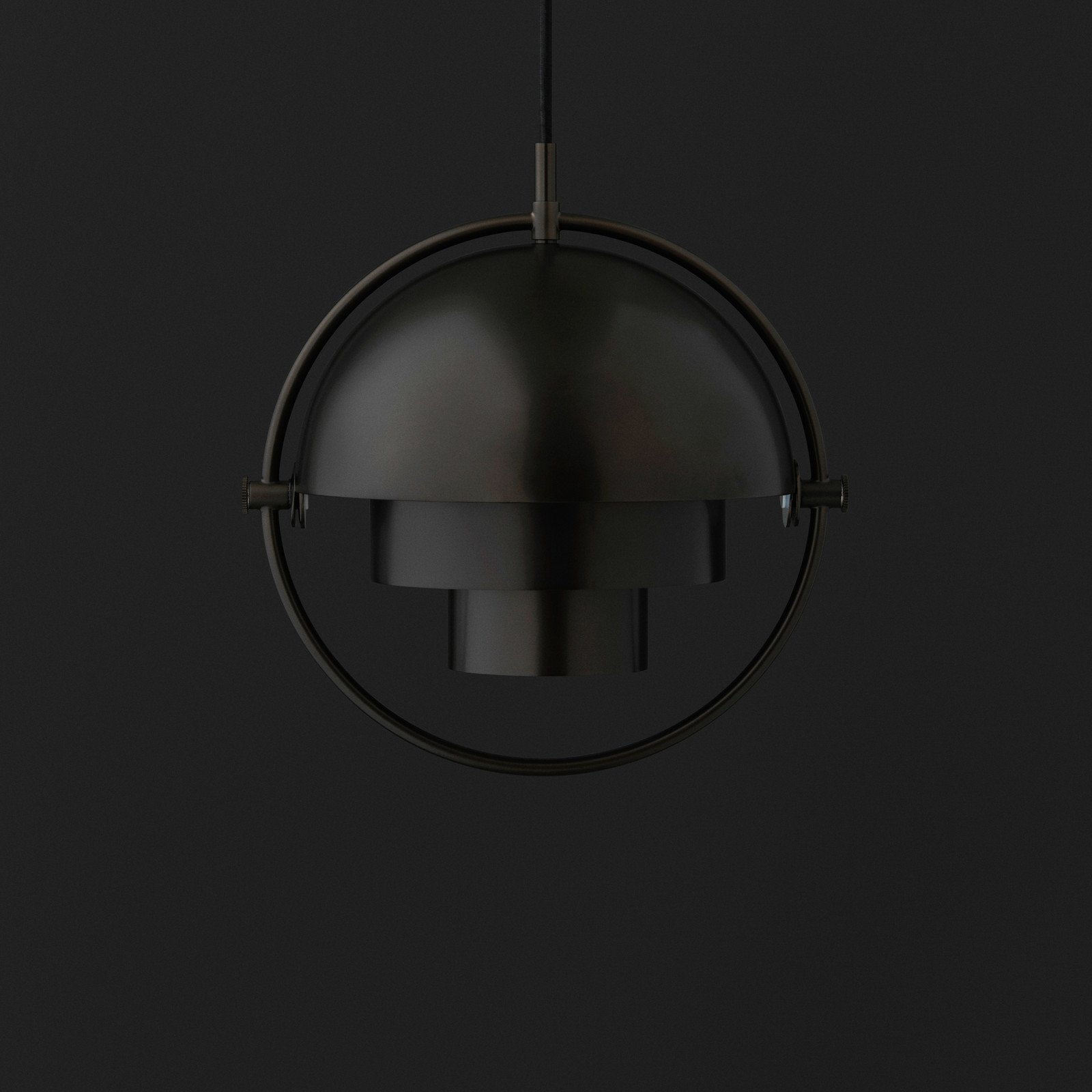 Suspensie GUBI Multi-Lite Ø 36 cm negru/negru - Camera de zi / sufragerie - design - negru negru - Metal