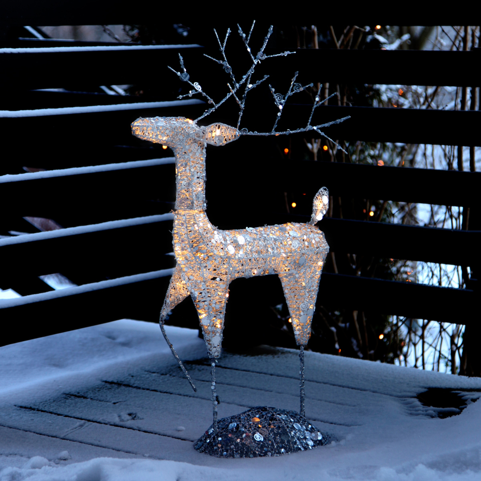 Best Season Reinsdyr LED Ip44 st?ende 68 cm s?lv - Krom / s?lv