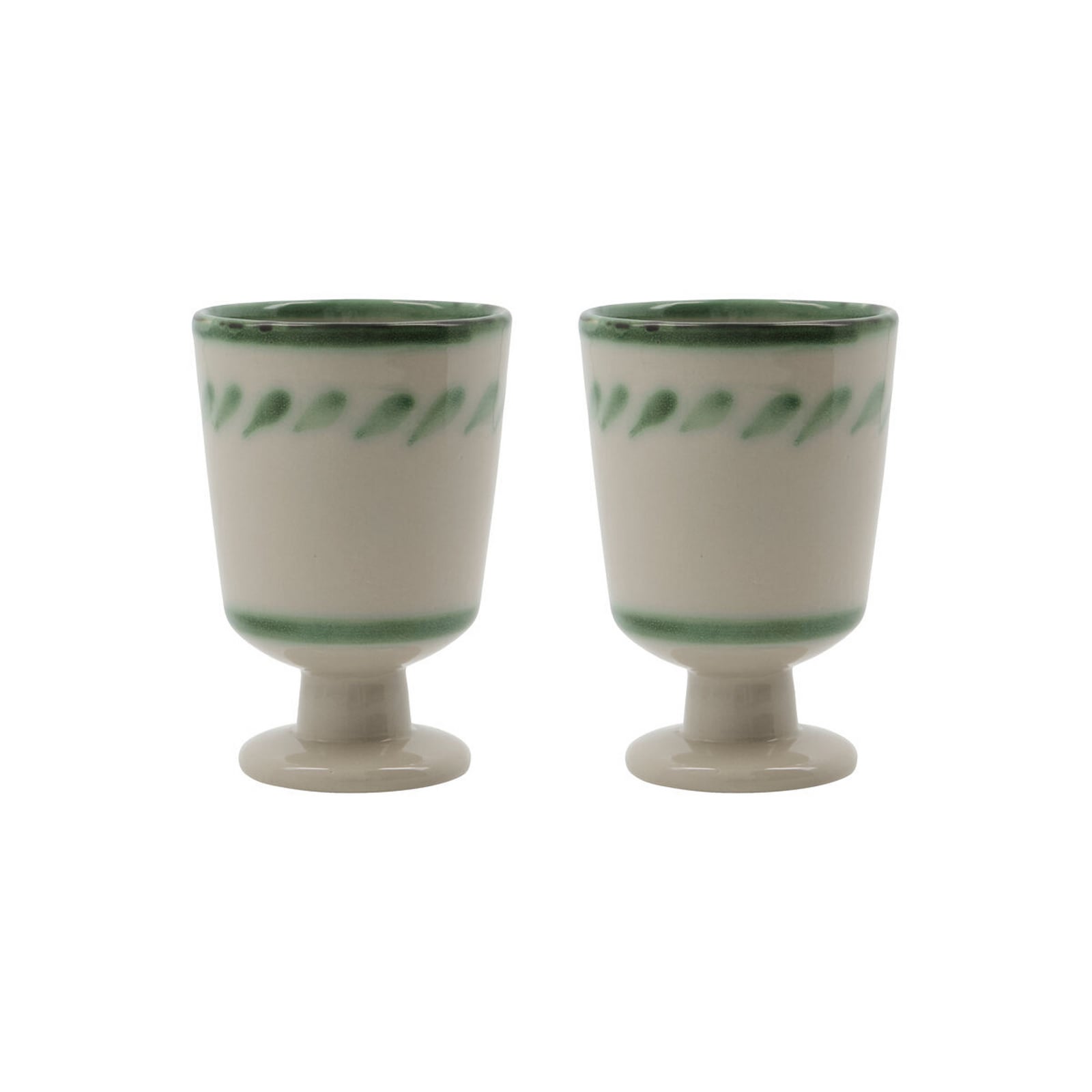 Tazza HDDiva in ceramica bianca/verde, Ø 6 cm, set da 2 - House Doctor