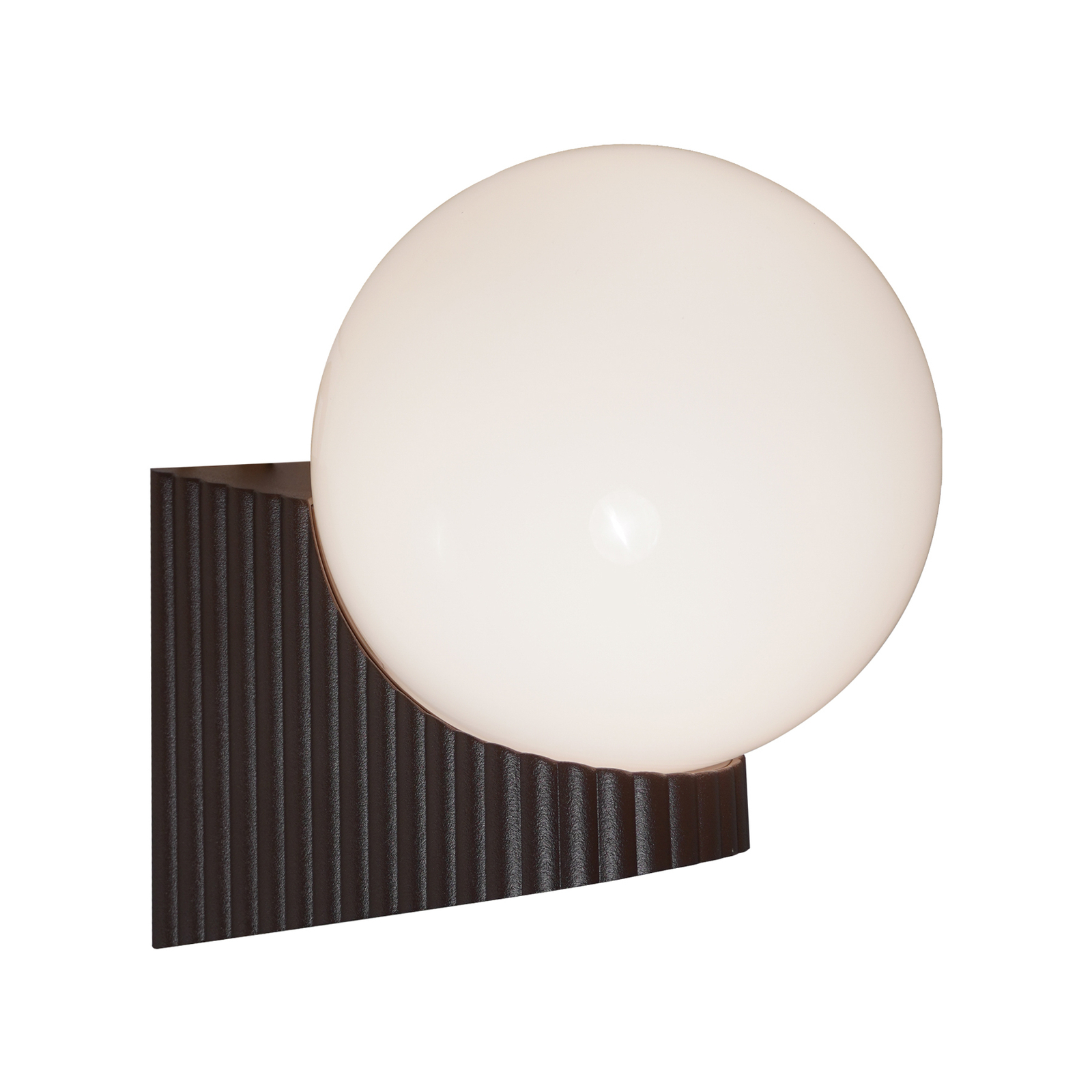 Hayley outdoor wall light with a glass globe brown