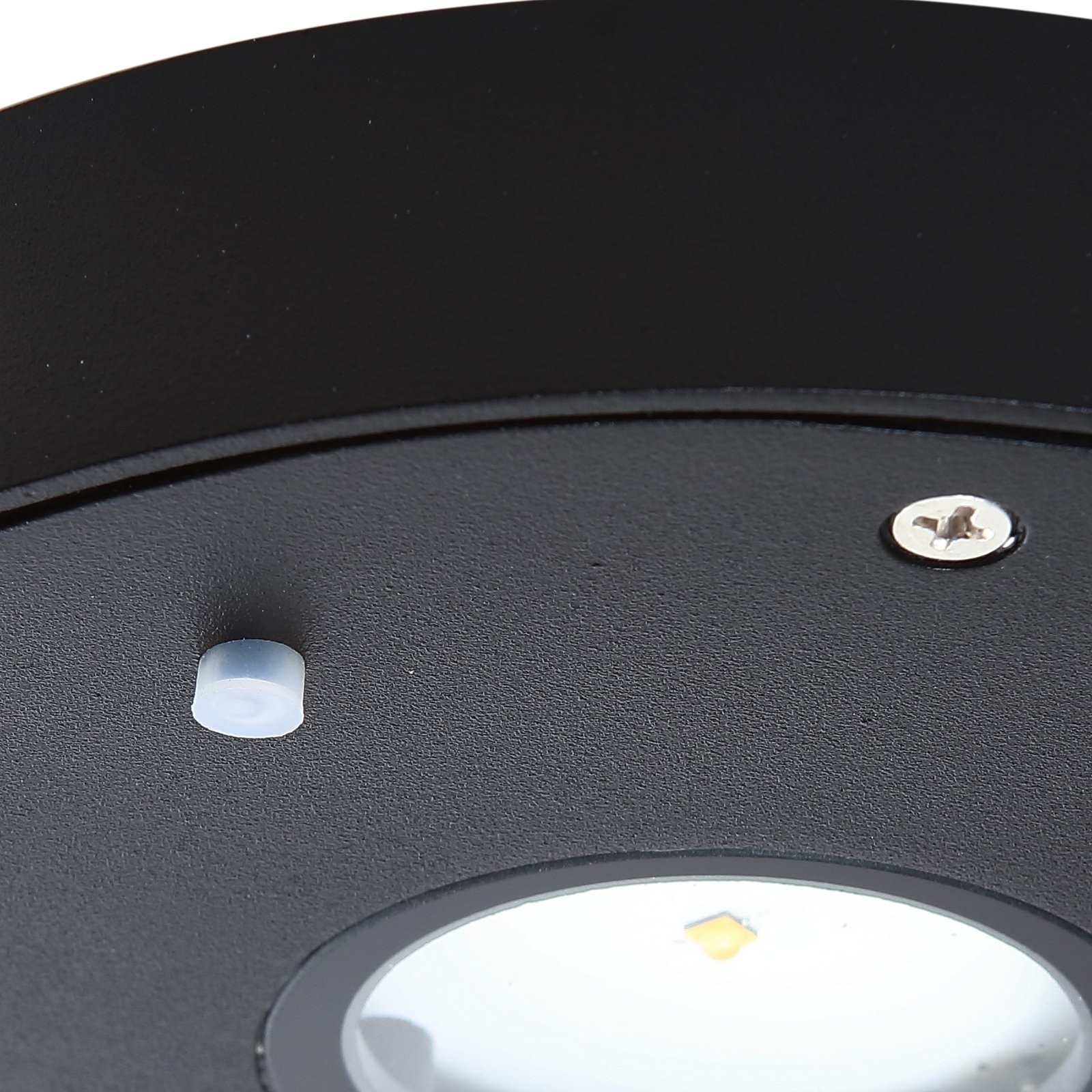 Tavon Round LED Solarzelle Wandleuchte Dim. w/Sensor Schwarz - Lucande