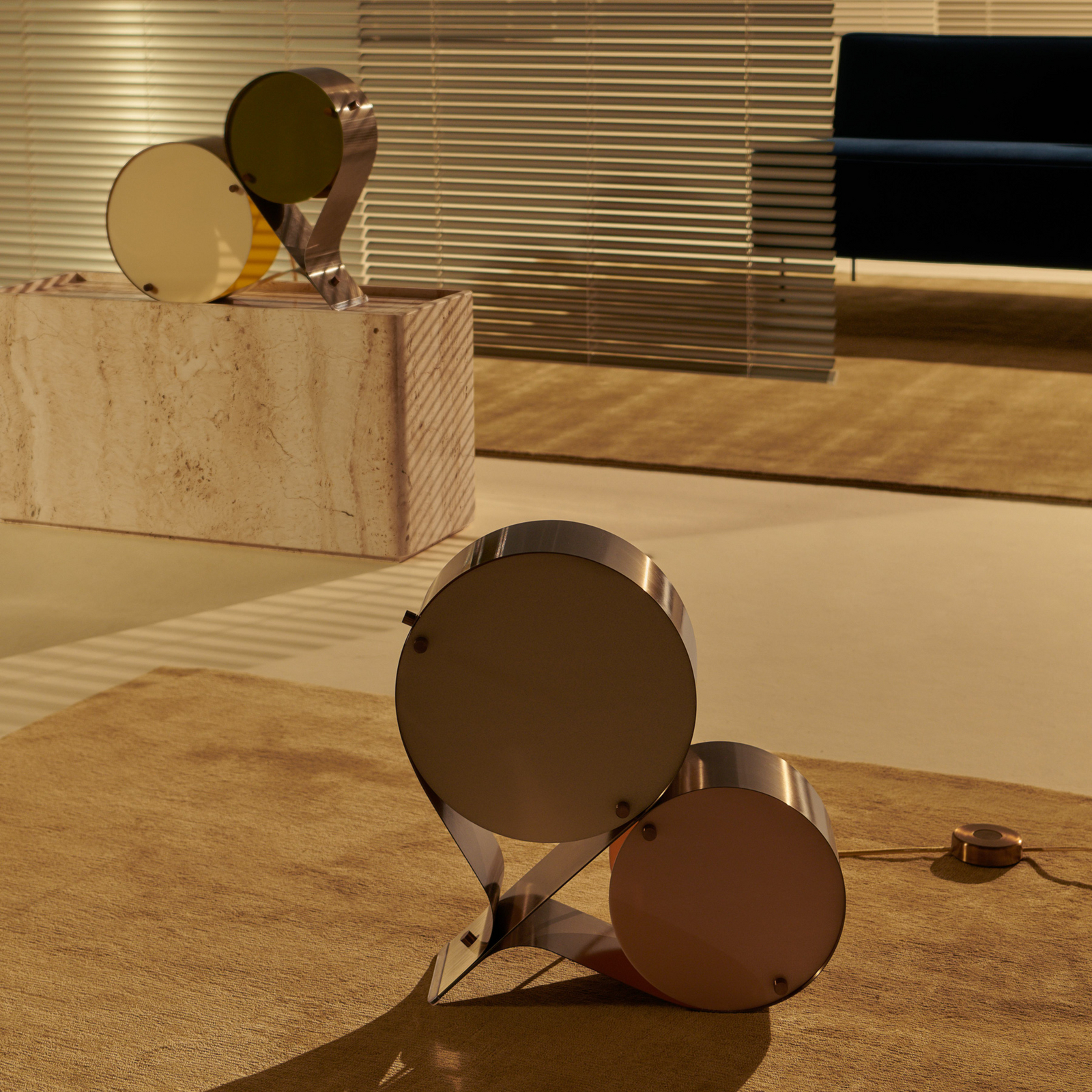 Coppia Tafellamp Bronzen Staal/Ivory/Blush - GUBI