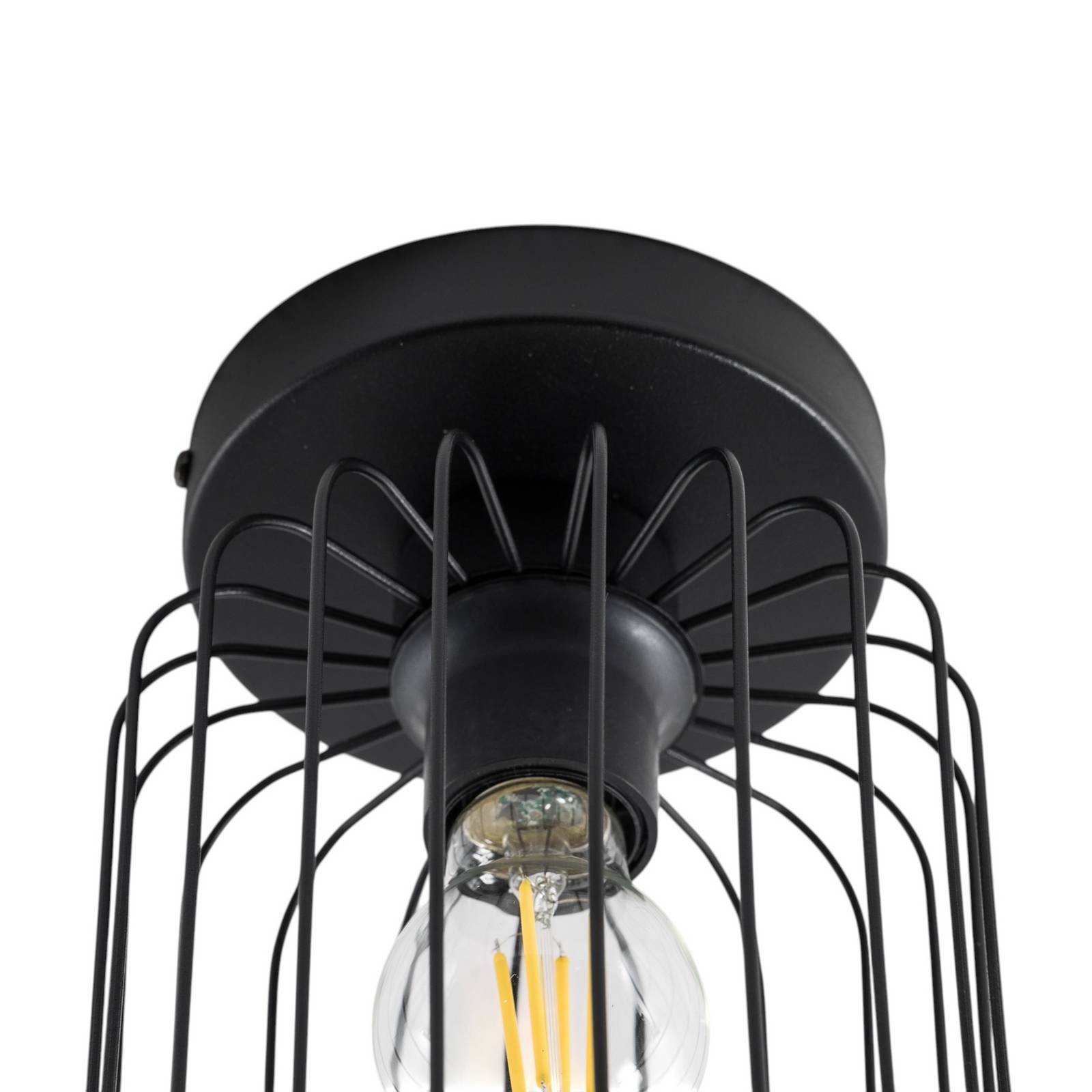 Lampa sufitowa Barn, Ø 16 cm, czarna, metal, E27