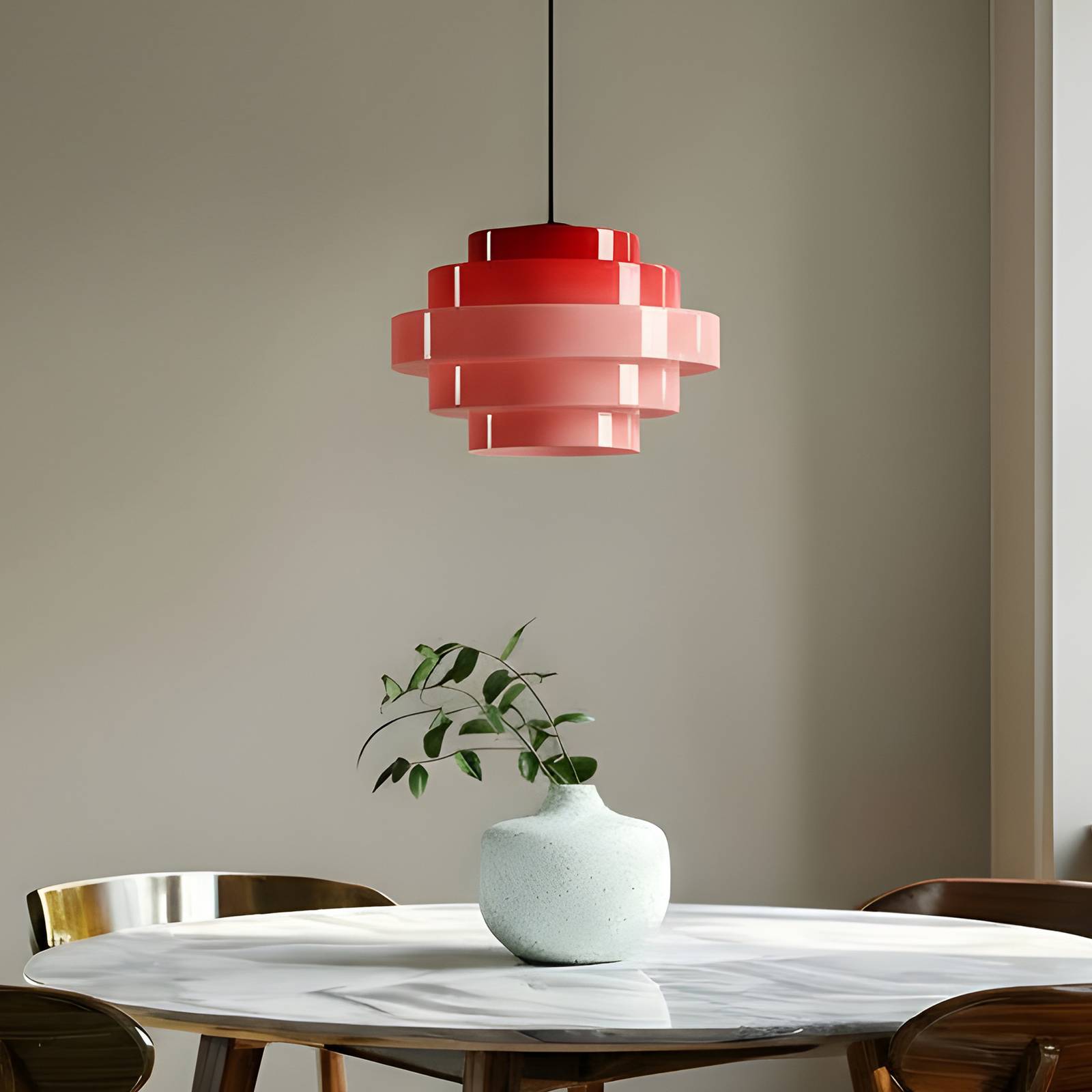 Hängeleuchte Filo, rot, Ø 28 cm, Glas günstig online kaufen