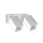 IDEAL LUX stenski reflektor Dynamite Square, bel, 16,5 cm, 2-žarilni