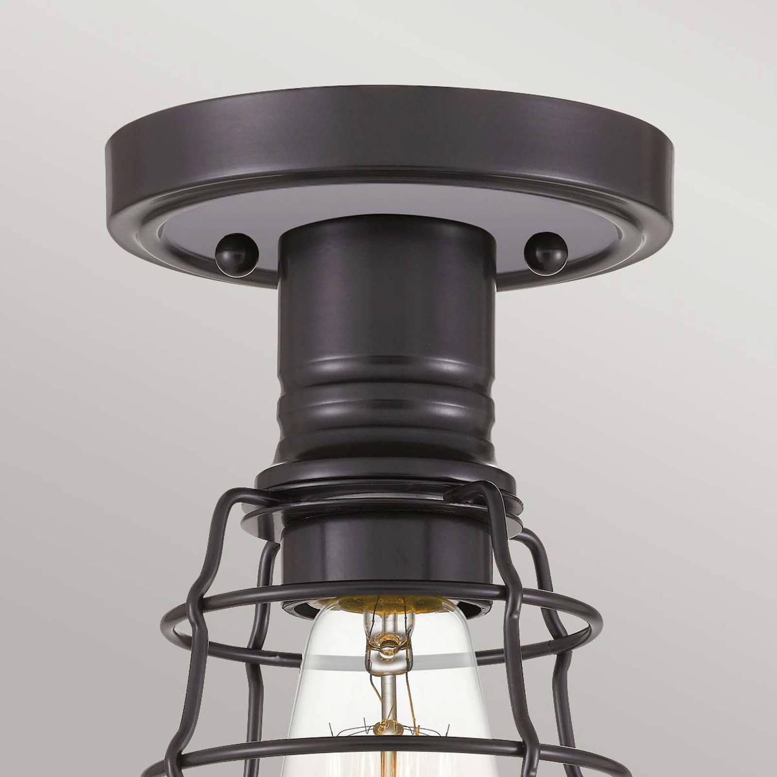 Photos - Chandelier / Lamp Quoizel Mite ceiling light with metal cage, bronze 