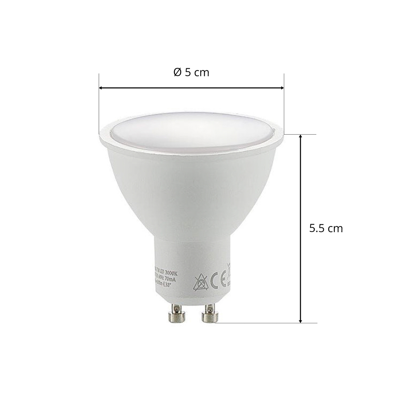 Bombilla reflectora LED GU10 7W 3.000K 120°