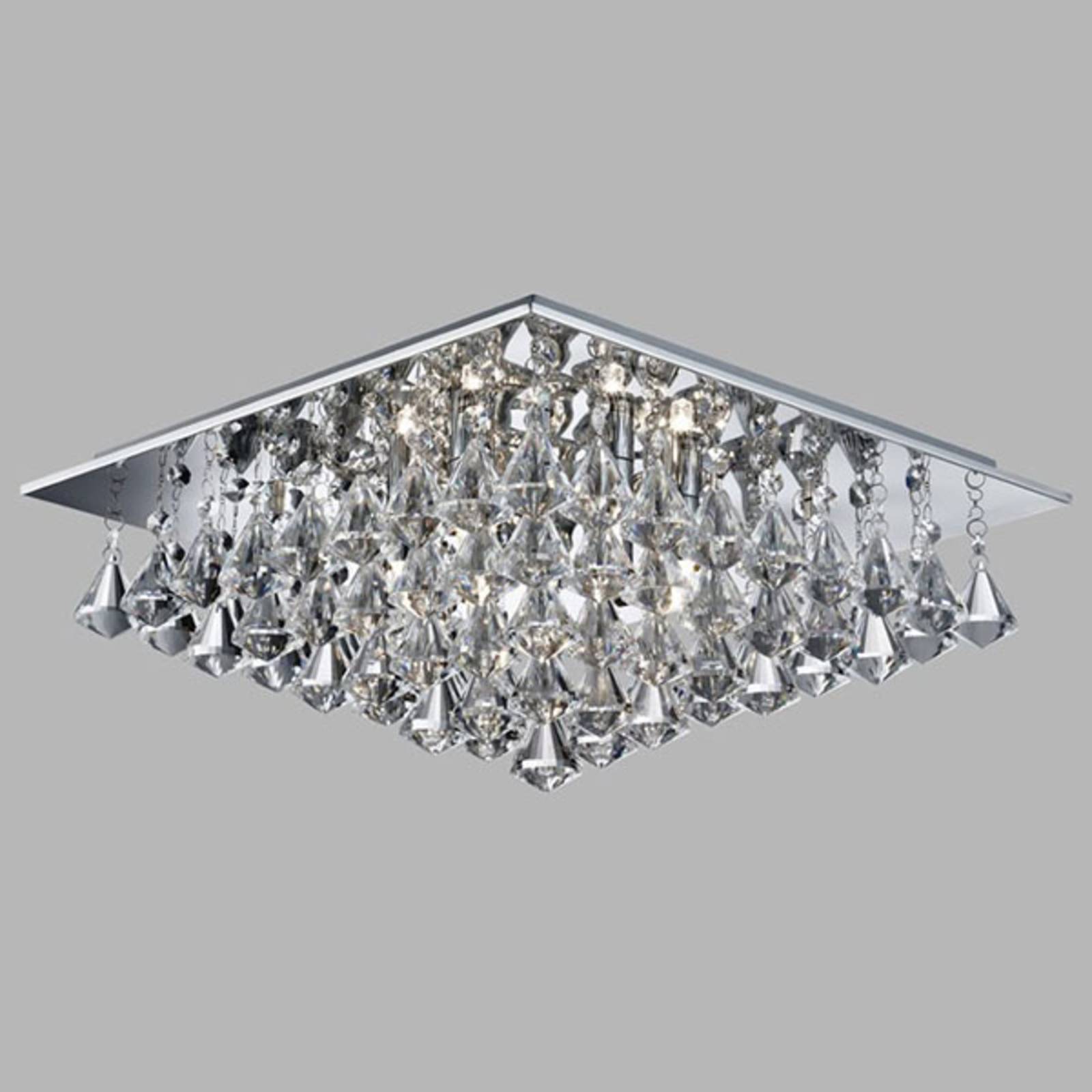 Lampa sufitowa Hanna kryształowe pryzmaty, 44x44cm