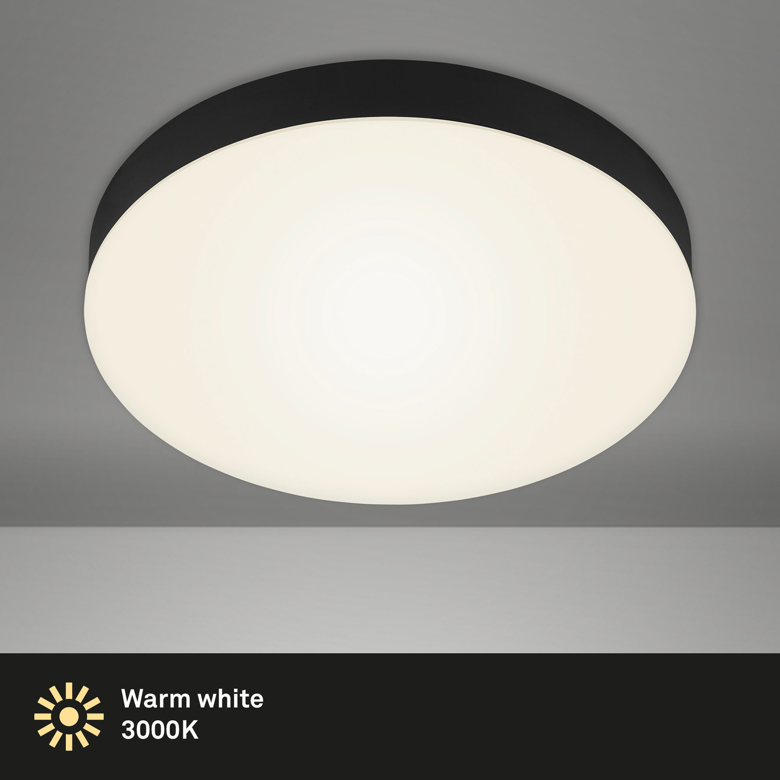Lampa sufitowa LED Flame, Ø 28,7 cm, czarna