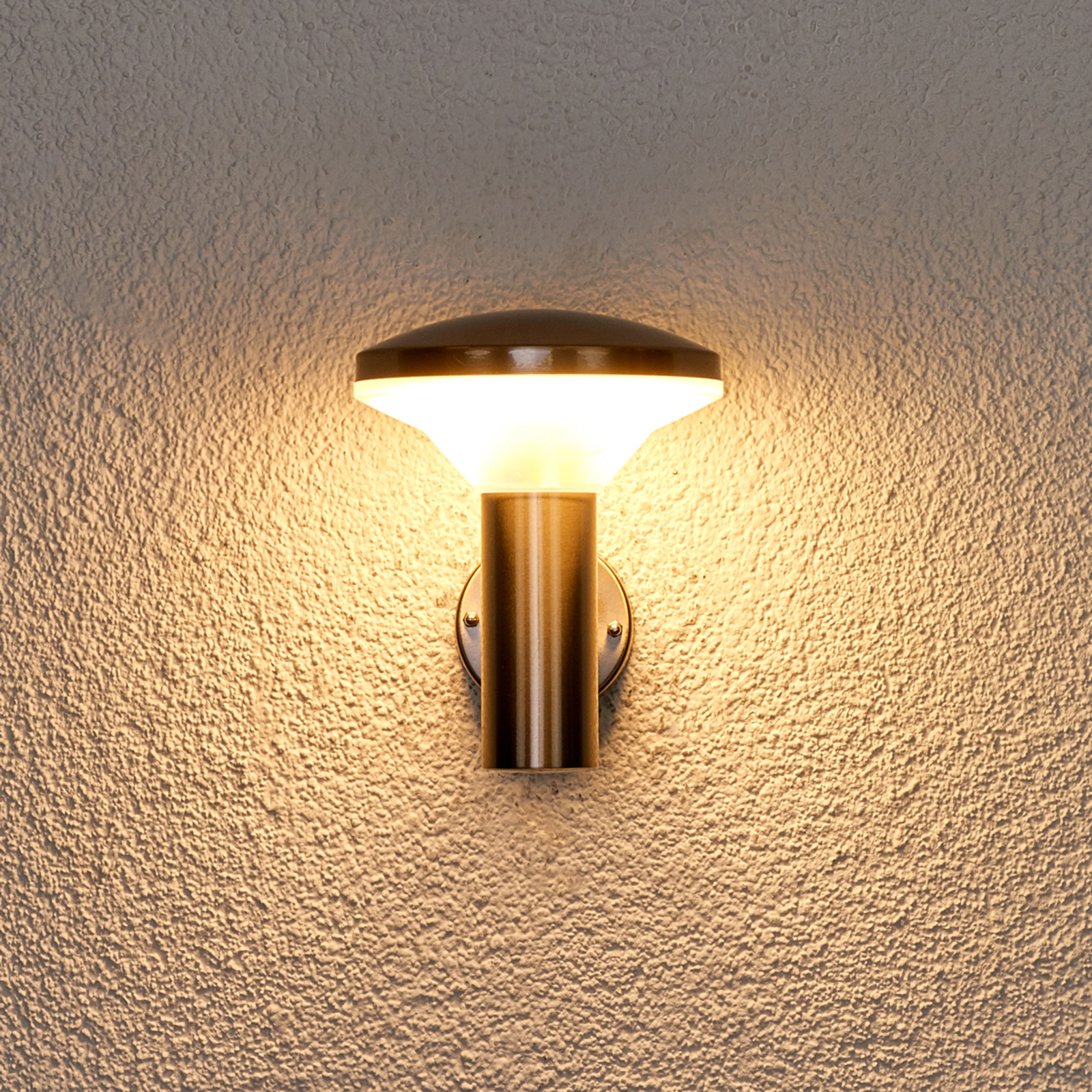 LED-Außenwandleuchte Jiyan Edelstahl-Wandleuchte Lampenwelt Außenwandlampe Rund 
