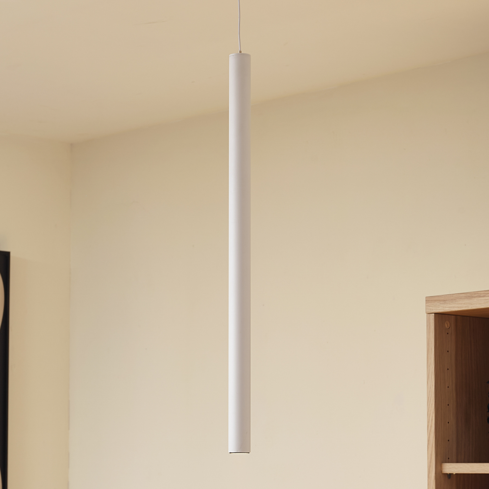 Suspension LED Lindby Lumaro, blanc, Ø 3 cm, aluminium, 48V