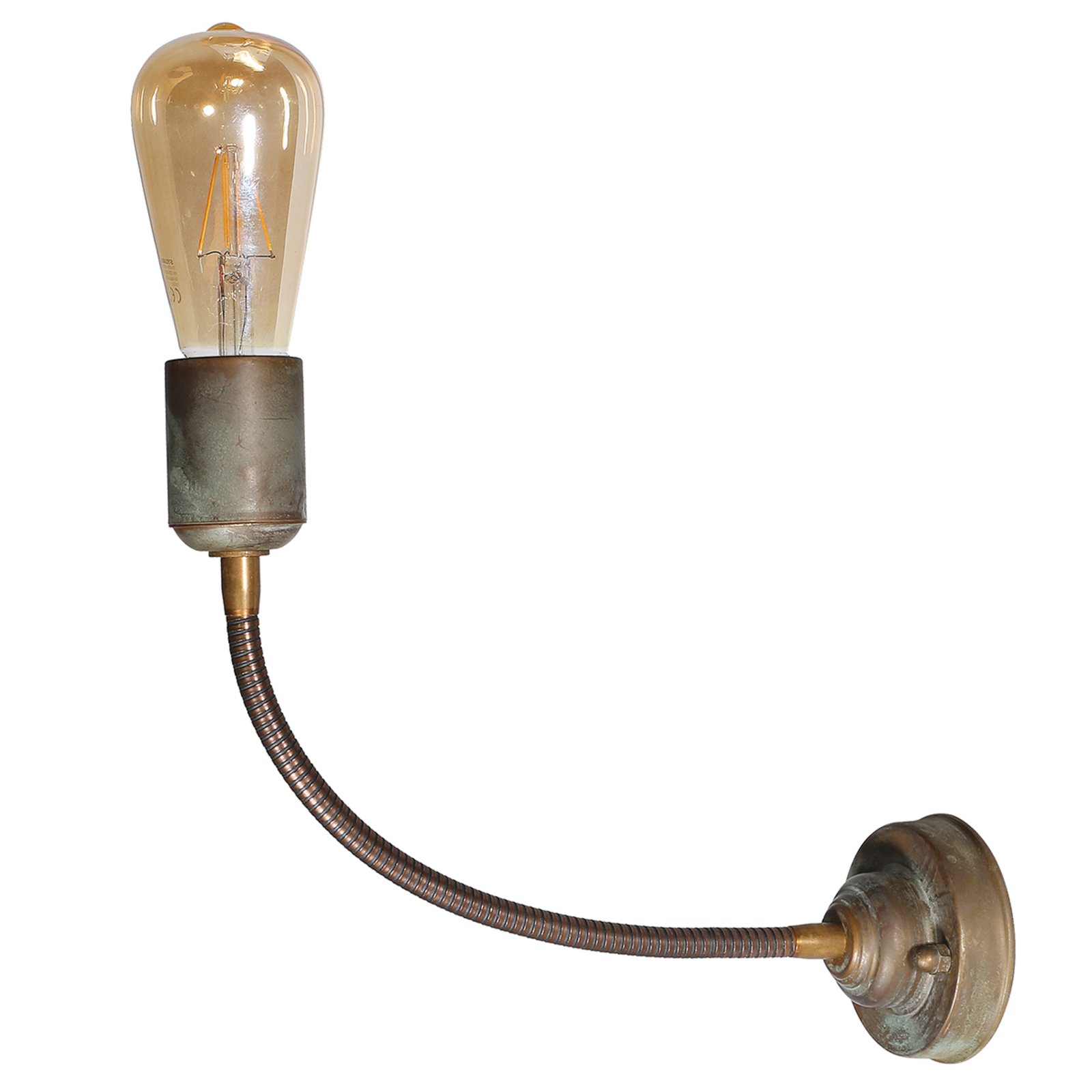Allen zidna svjetiljka, starinski mesing, 1 žarulja