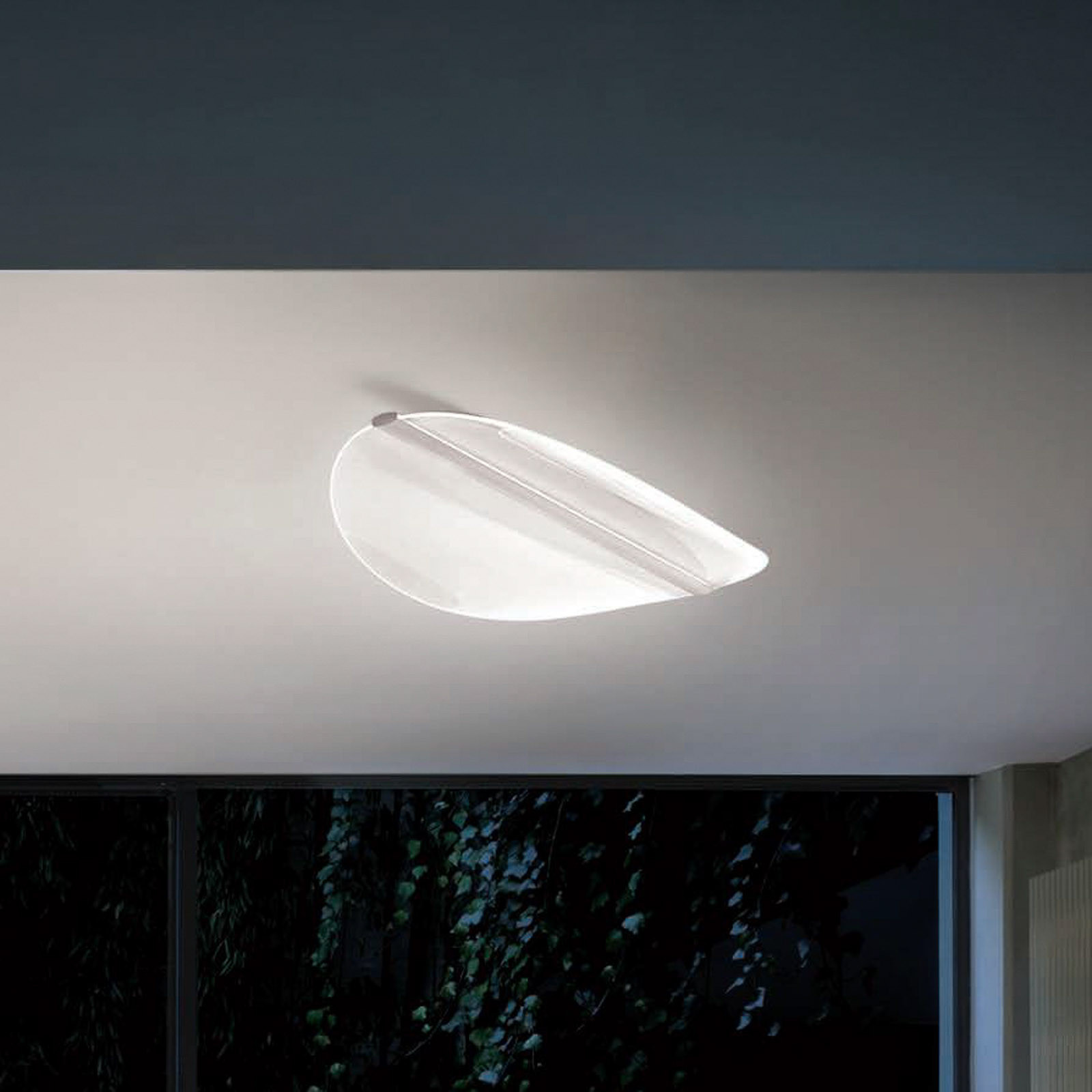 Stilnovo Plafonieră LED Diphy 54 cm - Camera de zi / sufragerie - modern - alb transparent - Metal