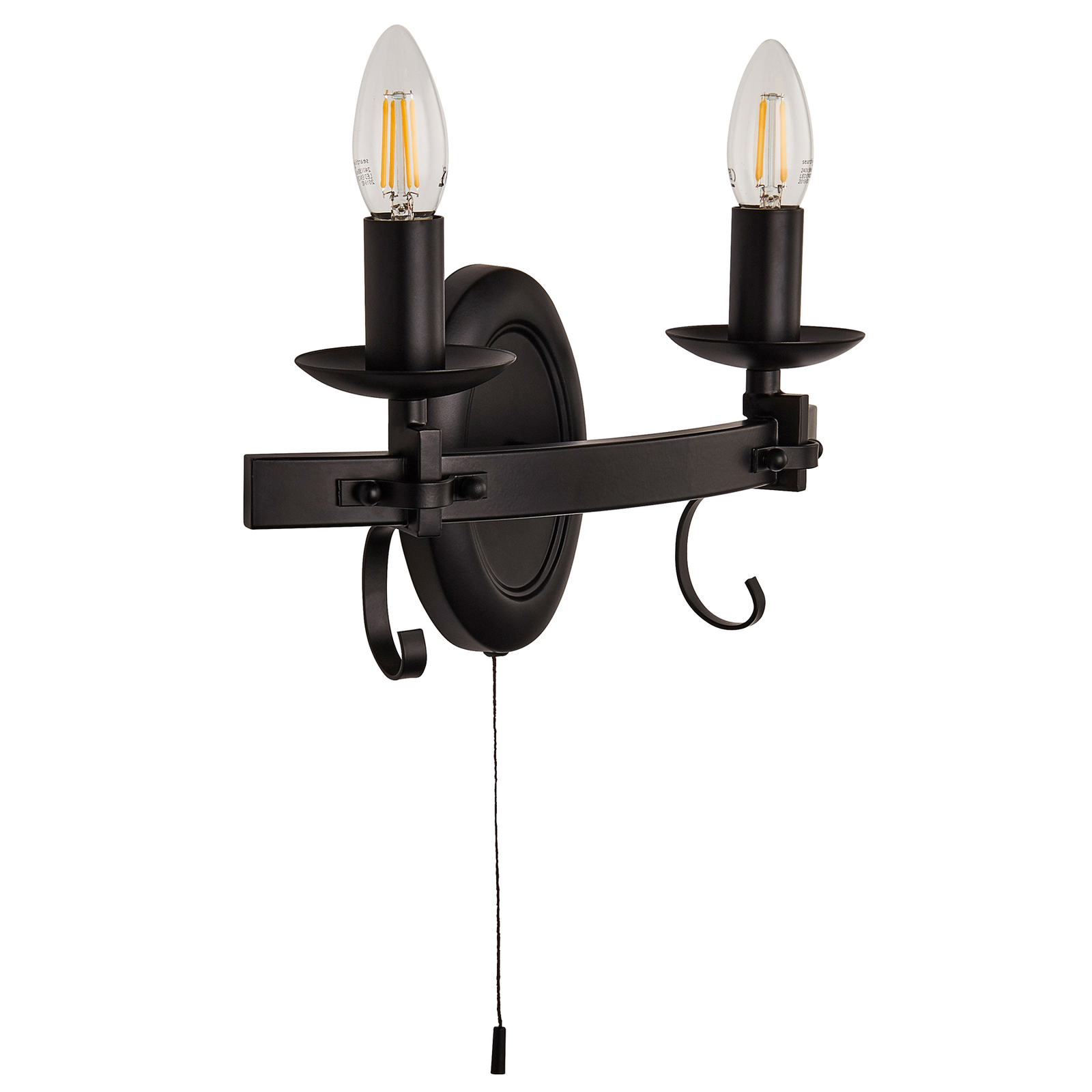 Wandlamp Cartwheel III, 2-lamps met trekschakelaar