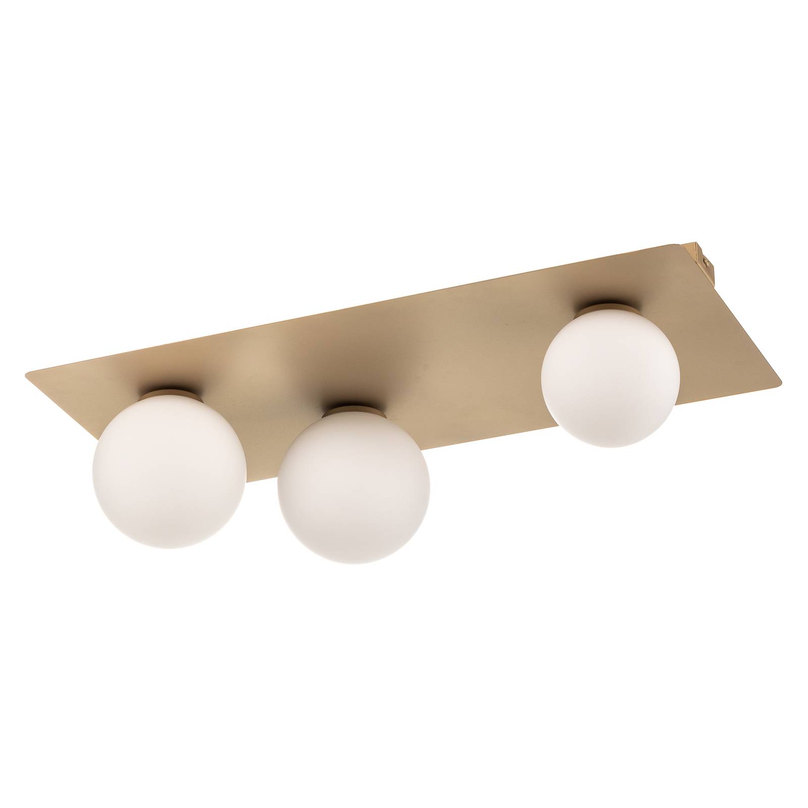 Taklampa Firn, kantig, 3 lampor, guld