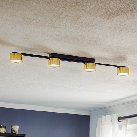Plafonnier Dallas, à 4 lampes, noir/doré