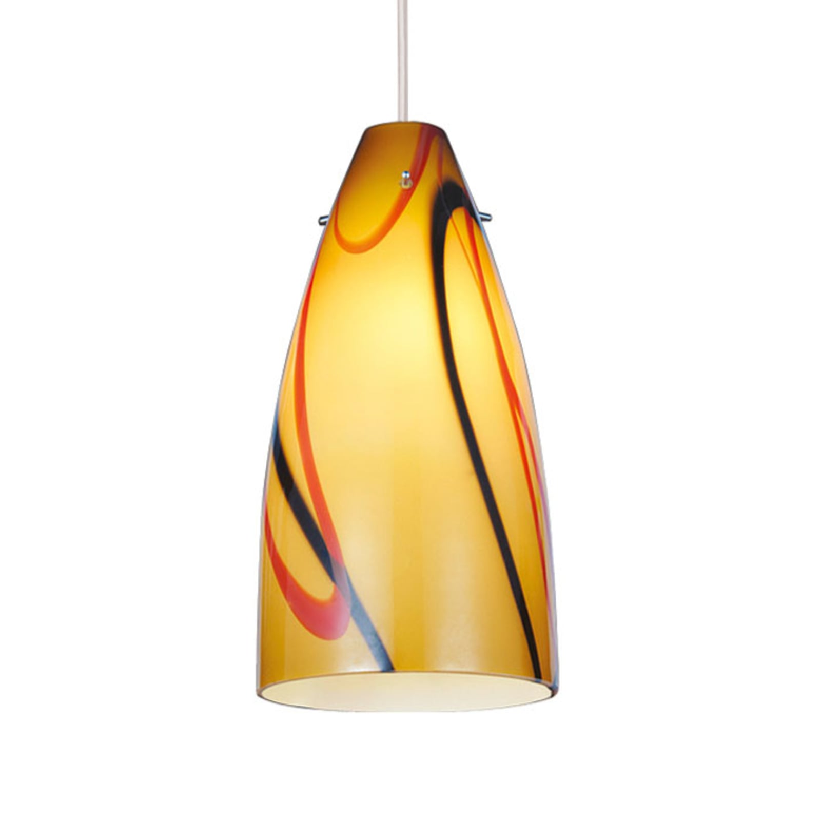 Pamalux Mila pendant light, Spino track, nickel suspension, for Living / Dining Room, metal, glass, E27, 40 W, energy efficiency: A++, H: 27 cm