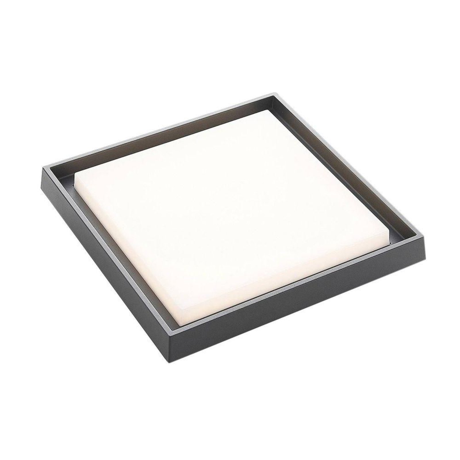 Birta LED Square Outdoor Ceiling Lamp 34x34 Dark Grey - Lucande