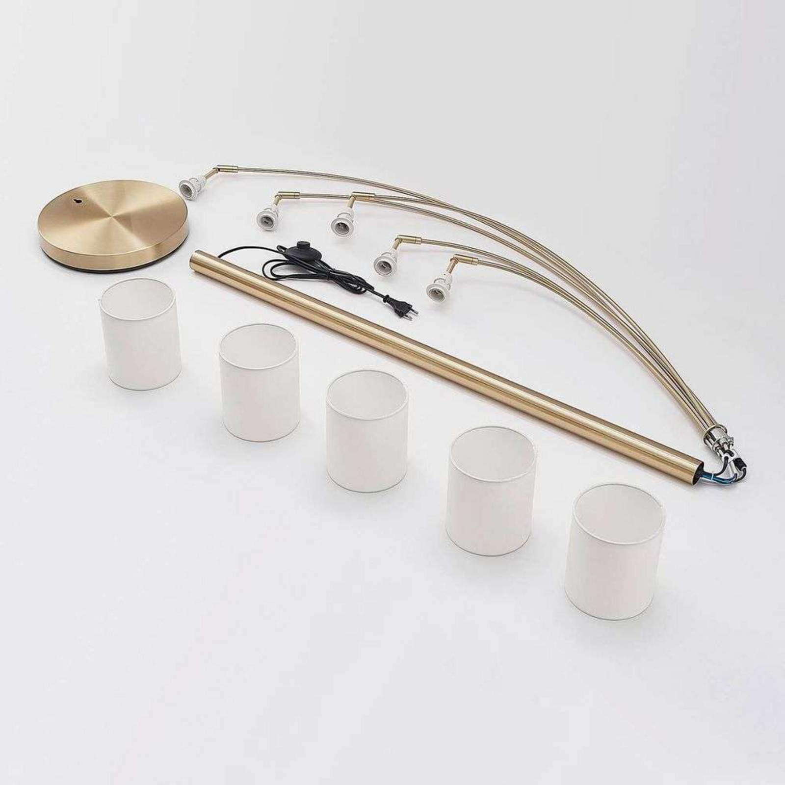 Abiram Floor Lamp Brass/White - Lindby