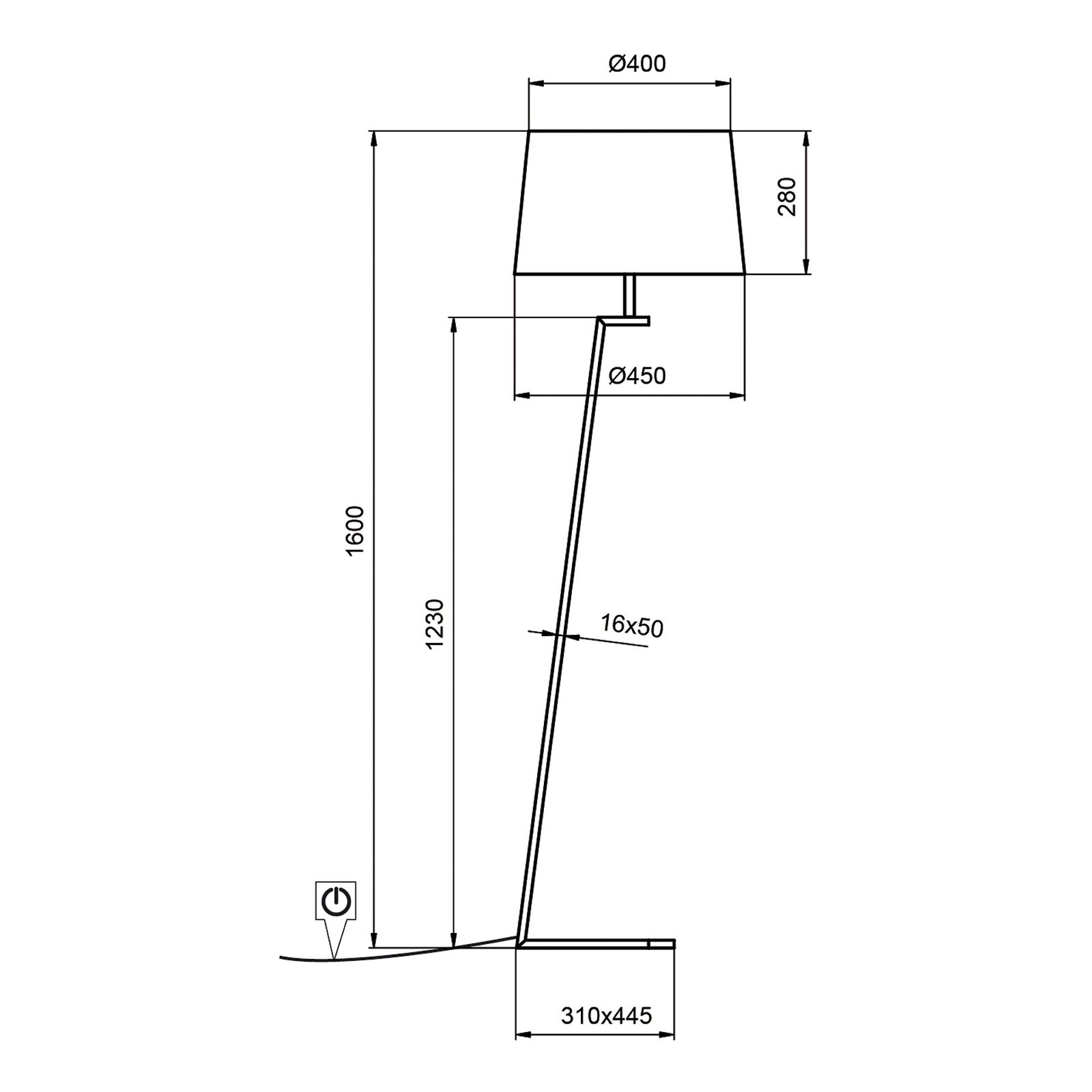 Vloerlamp Memphis LS met textiel-kap, wit