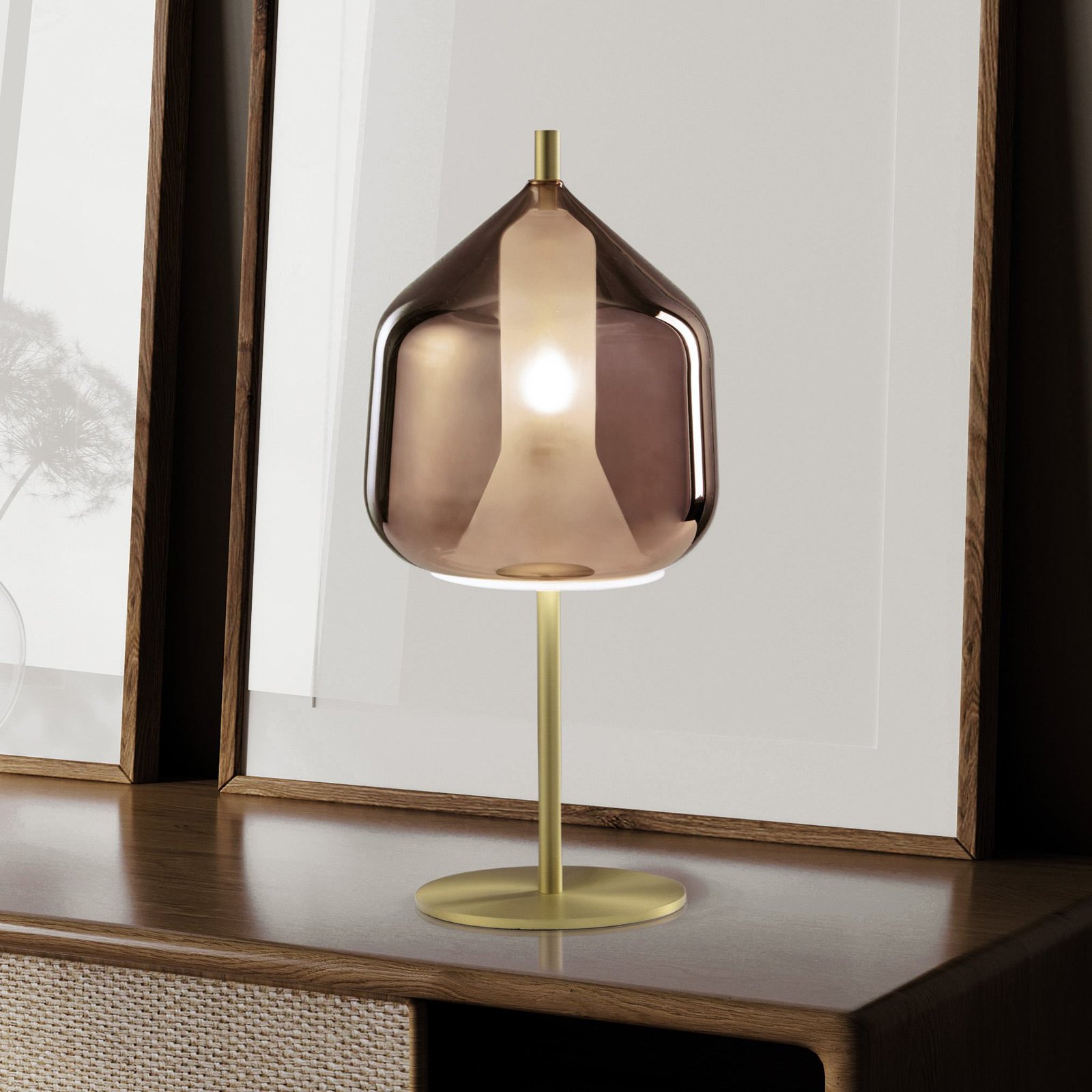 Lampada da tavolo X-Ray, rame/oro, altezza 32,5 cm vetro