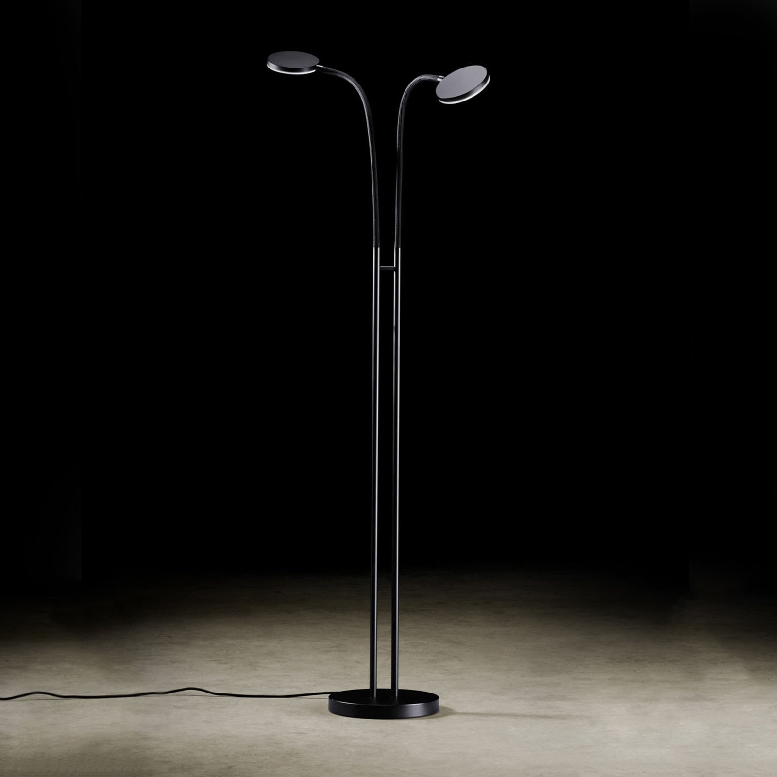 Holtkötter Flex Twin lampa stojąca czarna/czarna