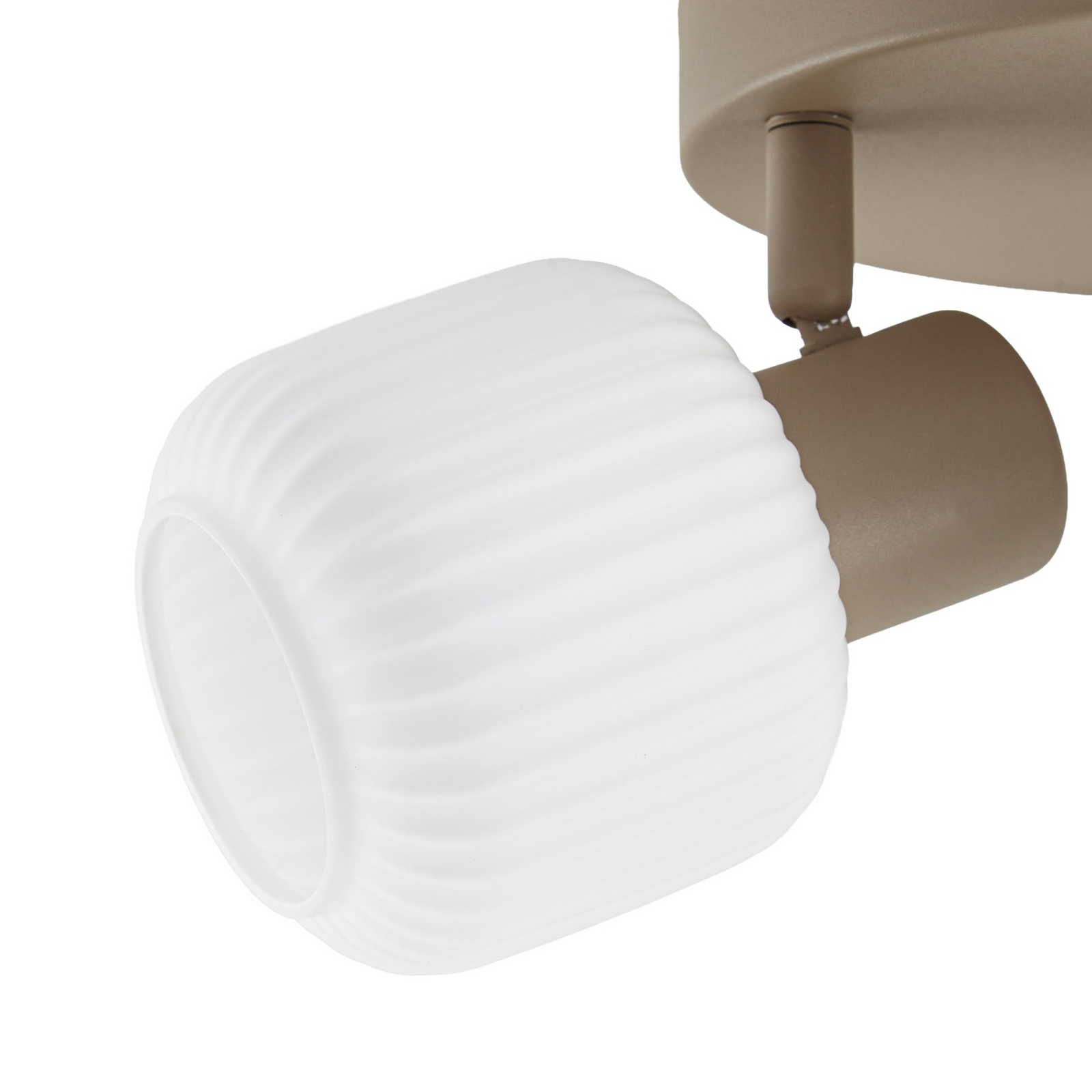 Nola plafondspot Evey, Ø 37 cm, 3-lamps, wit/beige, glas