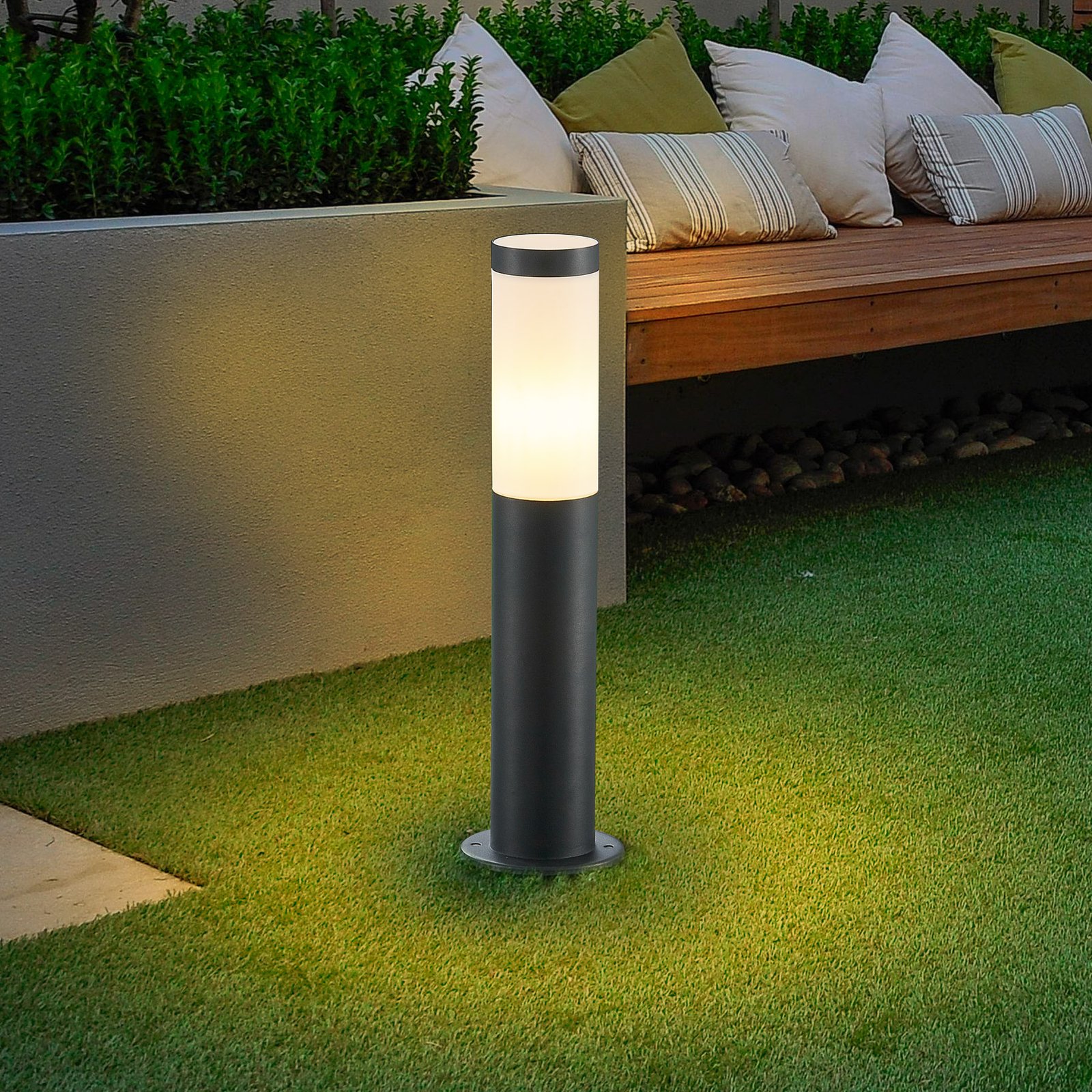 Lindby Statius lampe pour socle inox opale