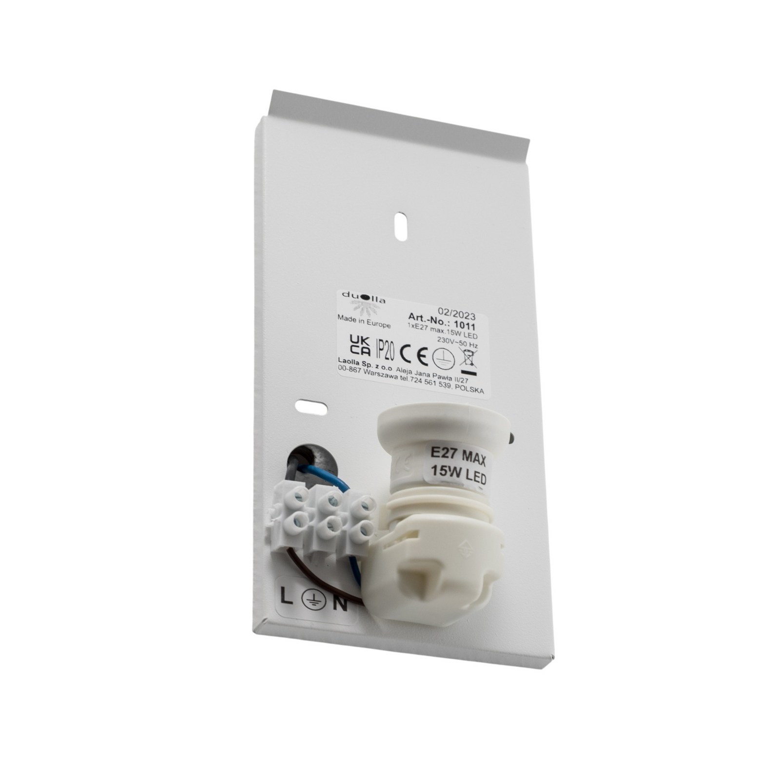 Celine vägglampa, vit, tyg, E27