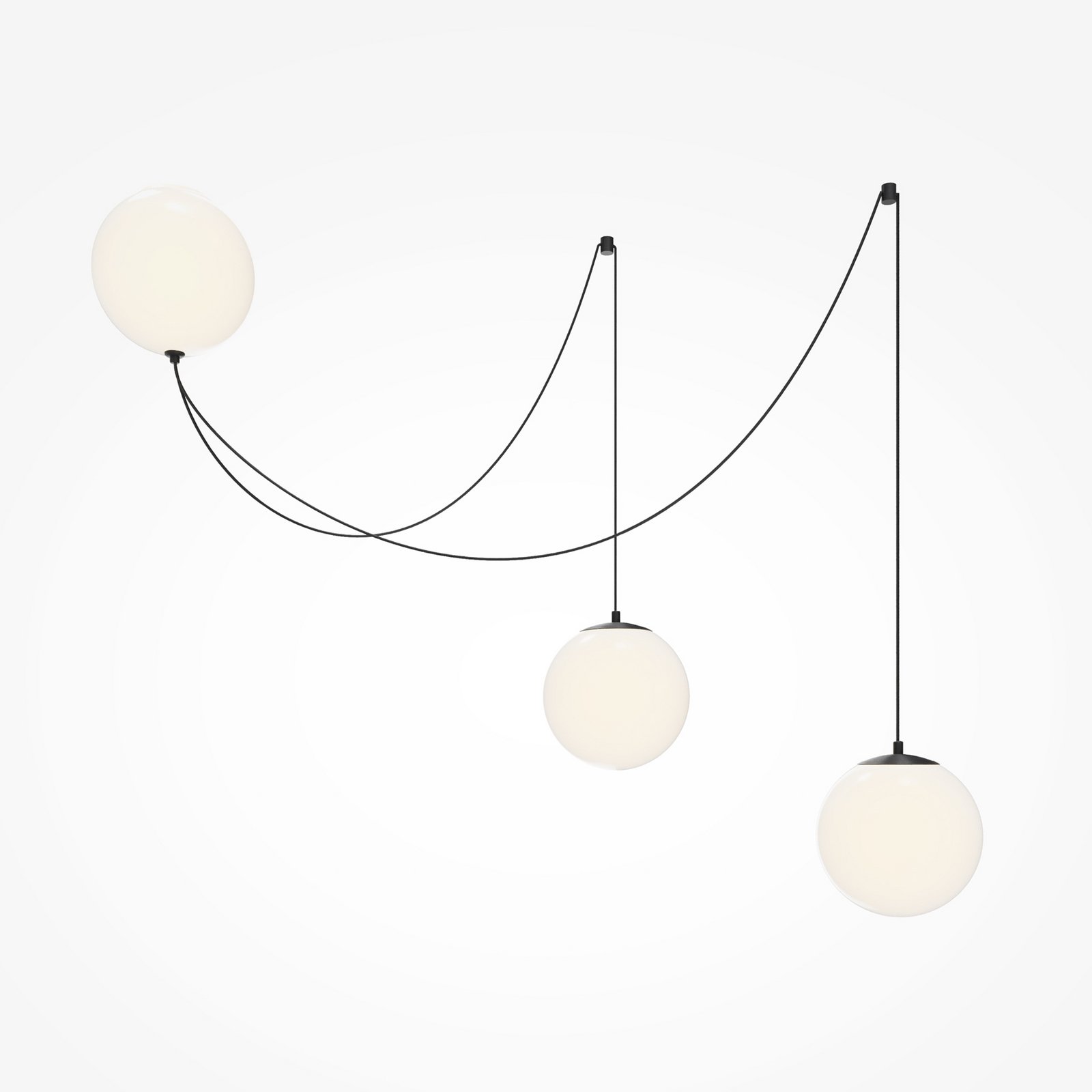 Maytoni LED-riippuvalaisin Twins, musta, lasi, Ø 20 cm