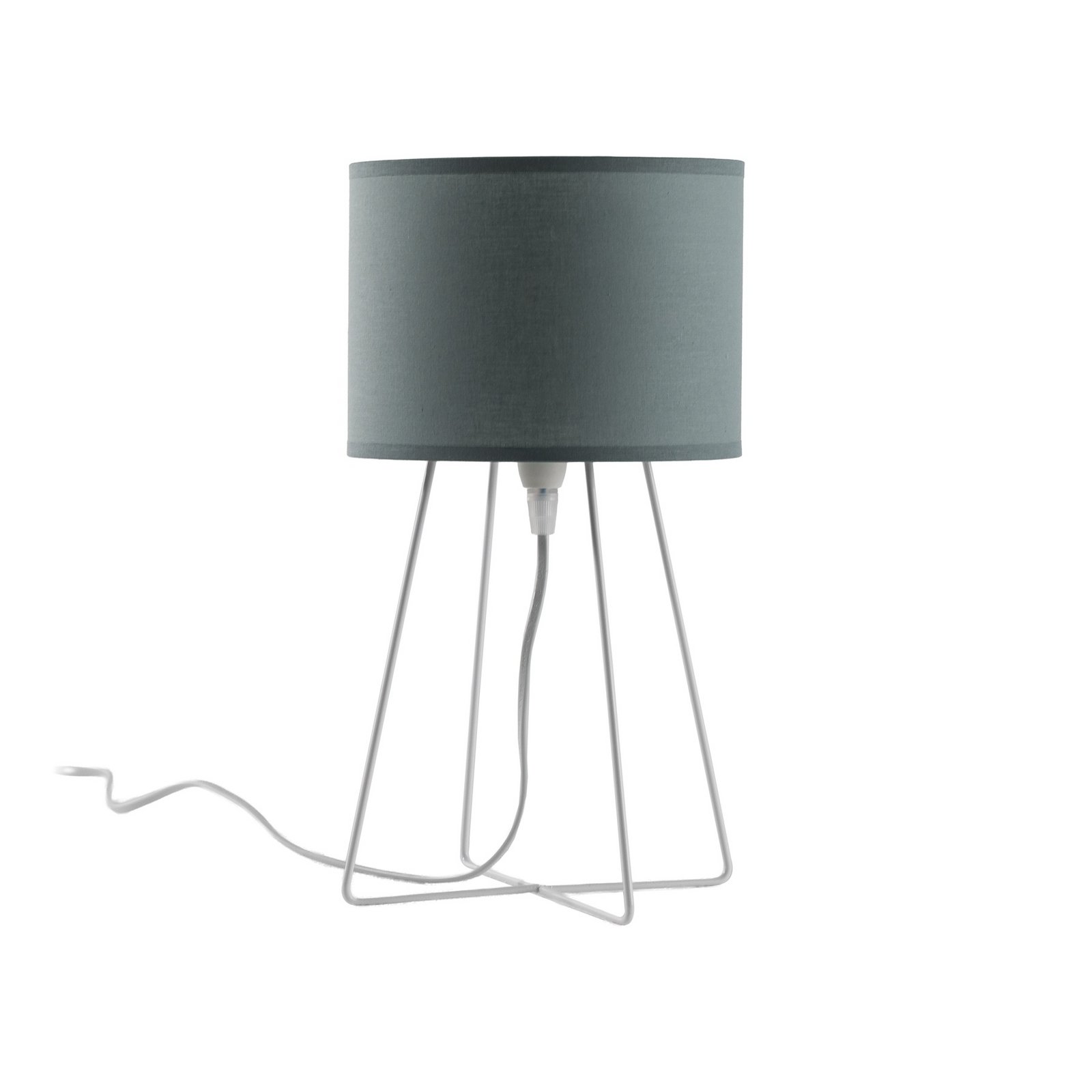 Stolní lampa Trixi, kov, látka, šalvějově zelená, bílá