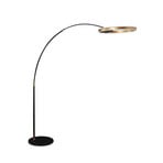 lámpara LED arqueada Ringlux, negro/dorado, metal, CCT, atenuable