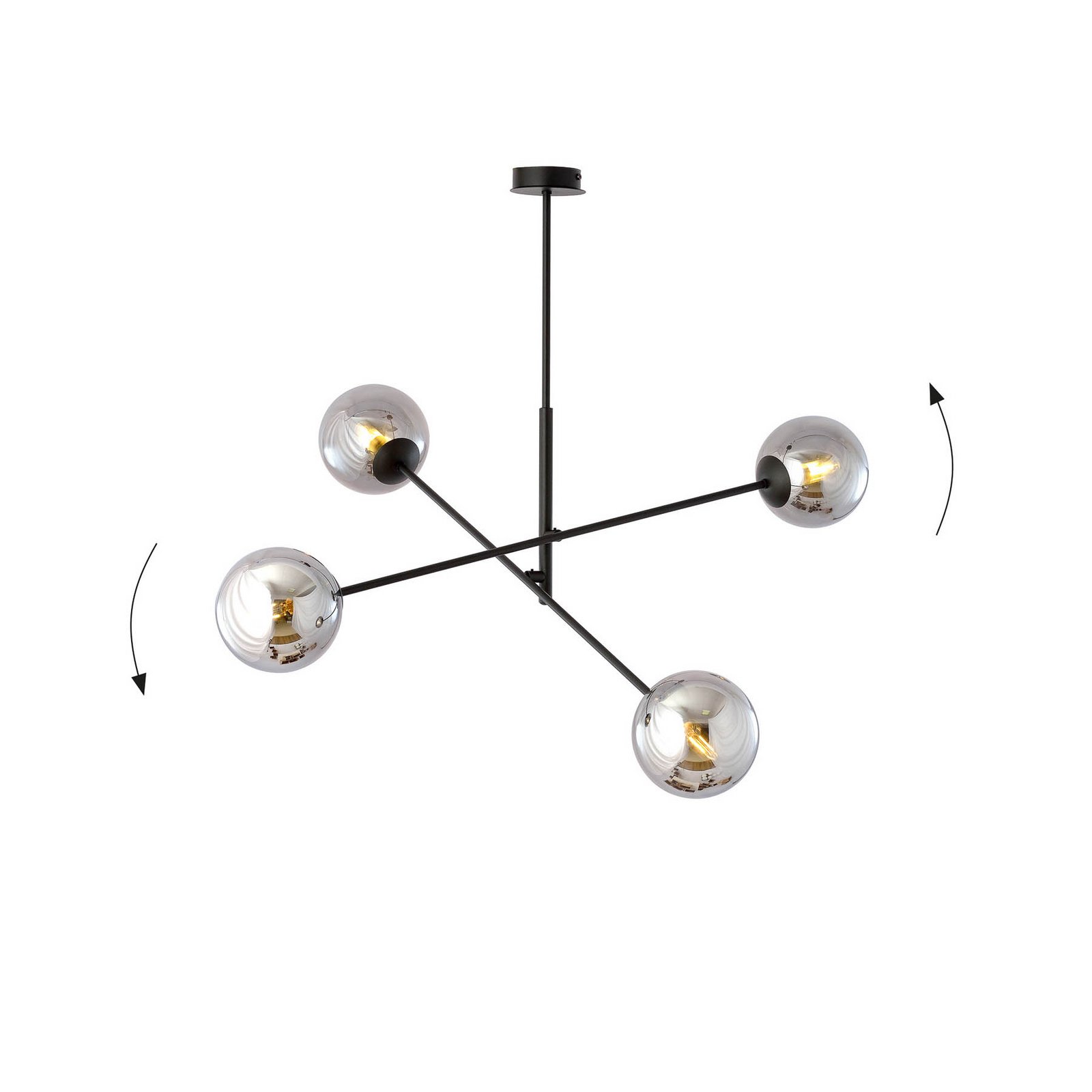 Lampa sufitowa Linear, czarna/grafitowa 4-pkt.