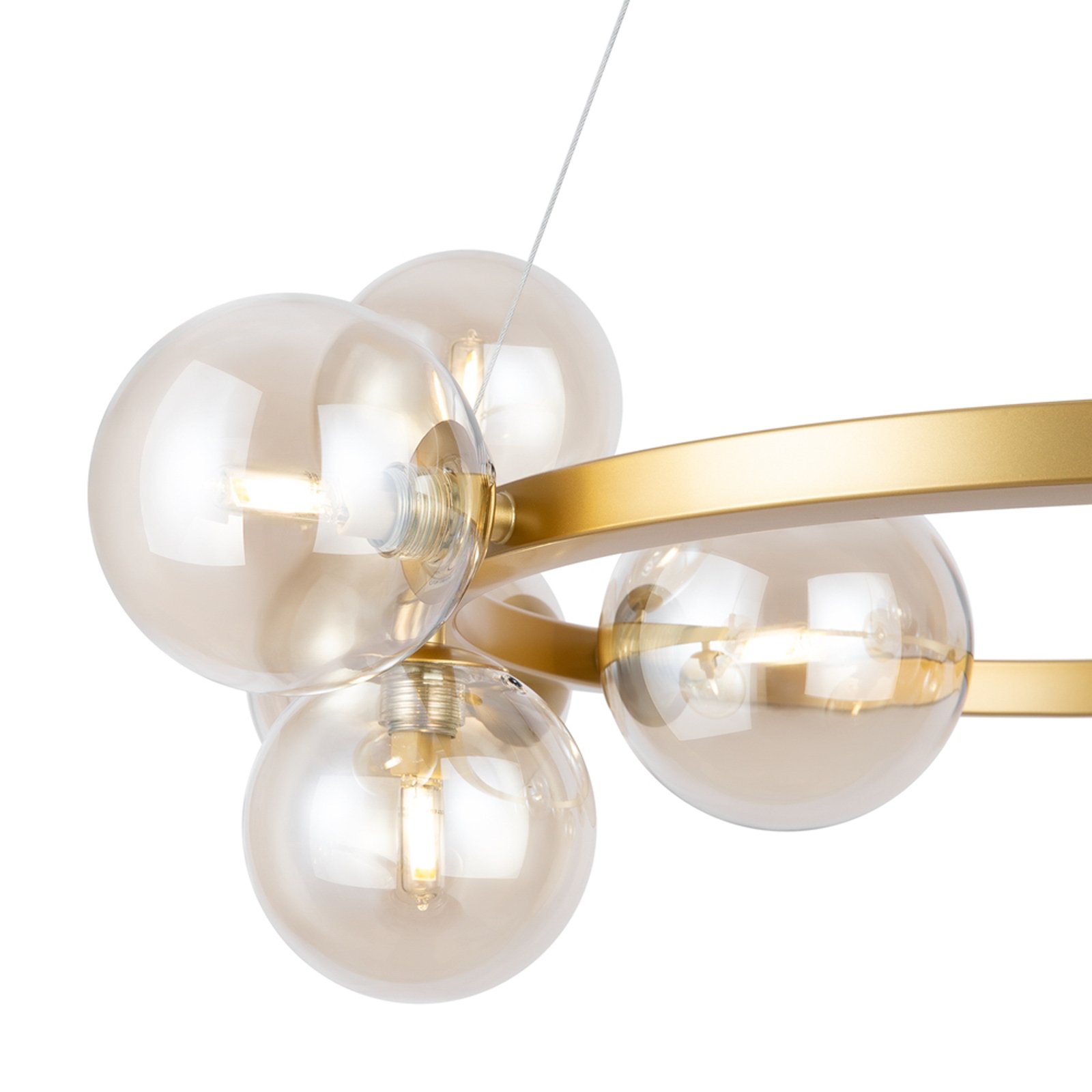 Maytoni suspension Dallas, 11 lampes, doré/ambre