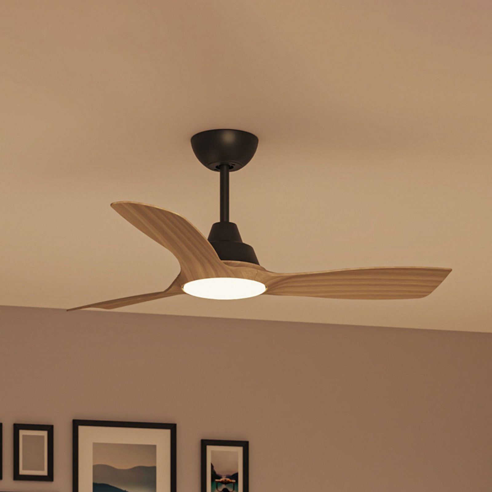 Ventilatore LED Philips Olas, Ø 106 cm, marrone/nero, silenzioso