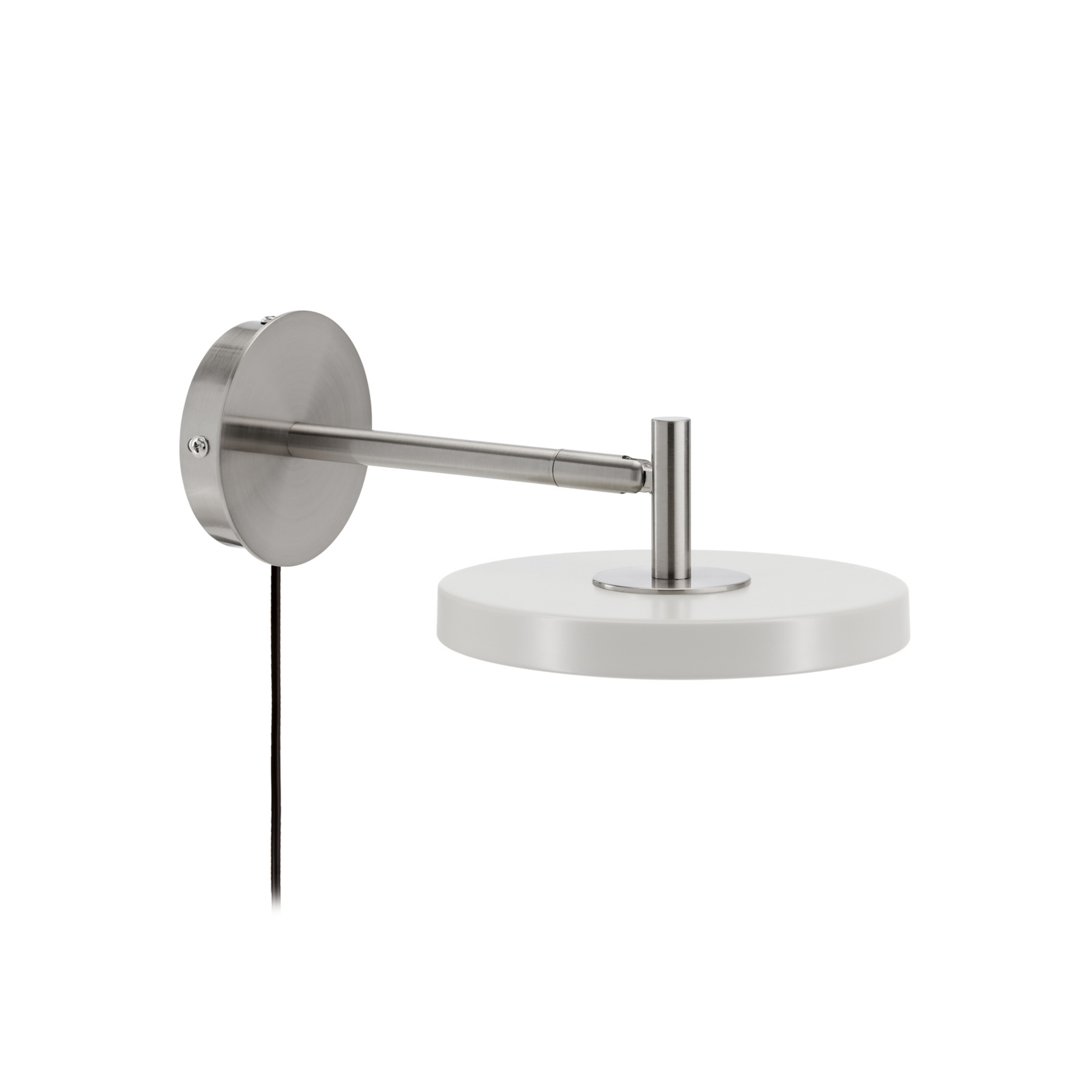 Asteria Short LED-Wandlampe, grau, Stahl, Stecker - UMAGE