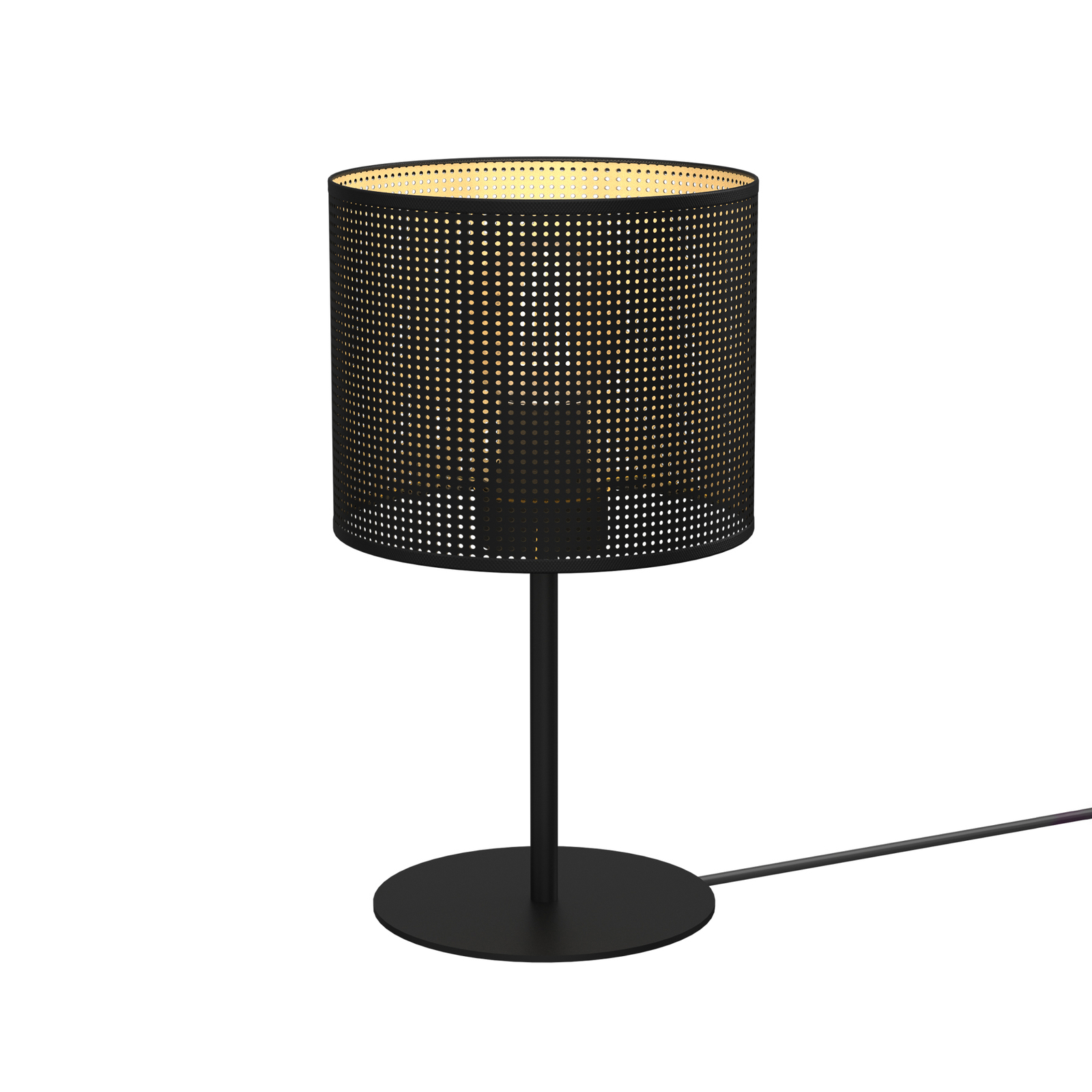Lámpara de mesa Jovin, altura 34cm, negro/oro