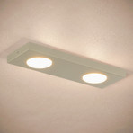 Plafonieră Hero, gri-bej, 2 becuri, 35 x 12 cm, metal, GX53