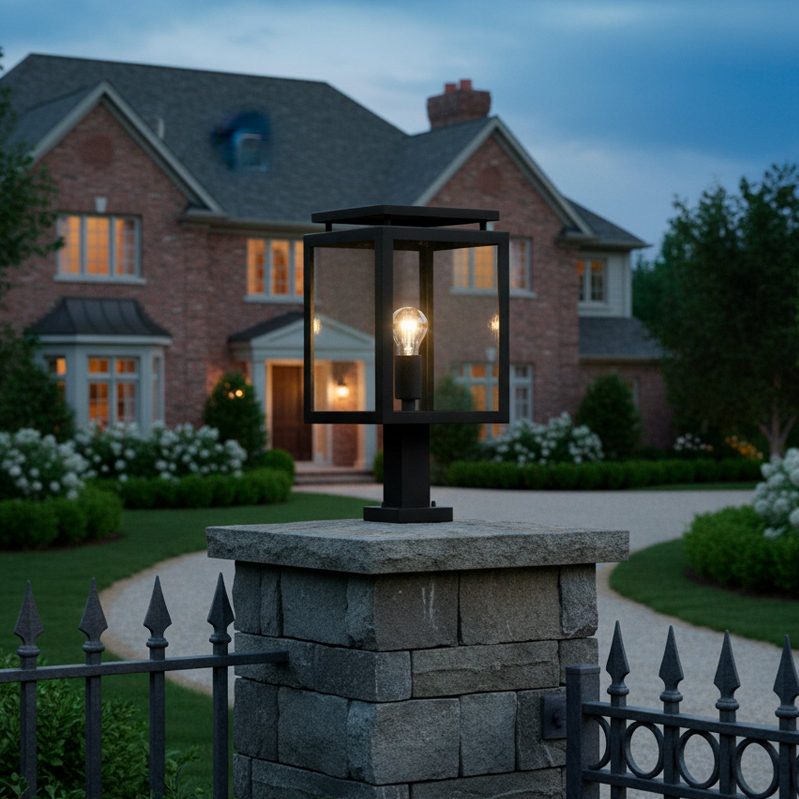 Słupek oświetleniowy Vecht, czarny, IP44