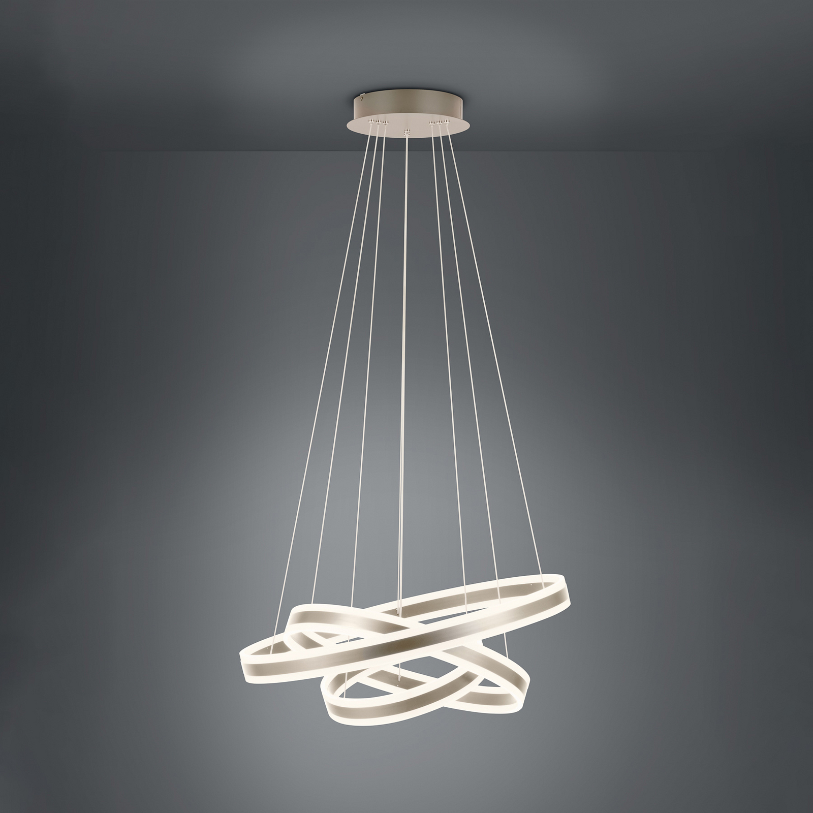 Suspension LED Tonarella, beige, Ø 80 cm, à intensité variable - Stars of Light