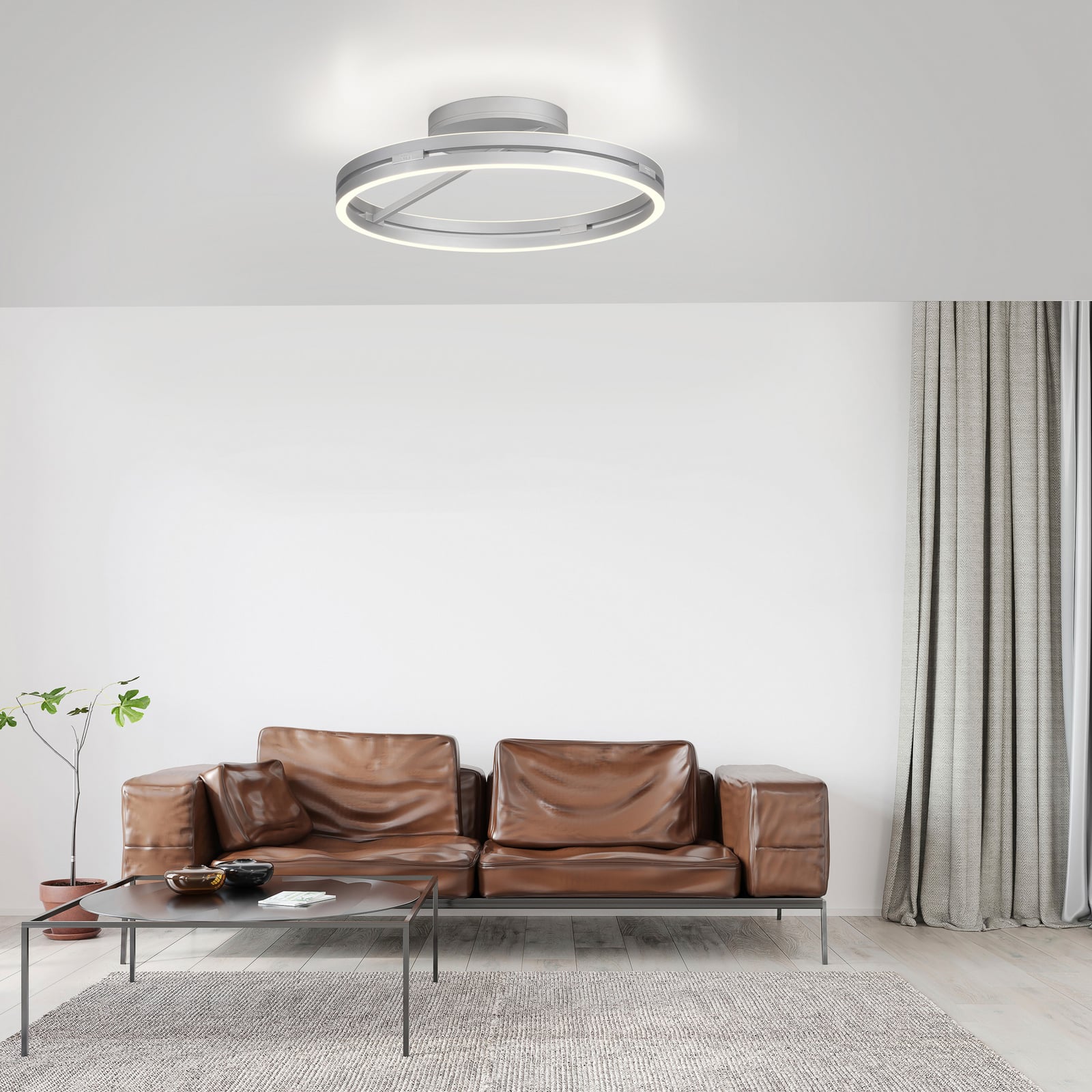 Loop LED-Deckenleuchte, stone, Metall, Ø 60 cm CCT - PURE Loop LED-Deckenleuchte, stone, Metall, Ø 60 cm CCT - PURE