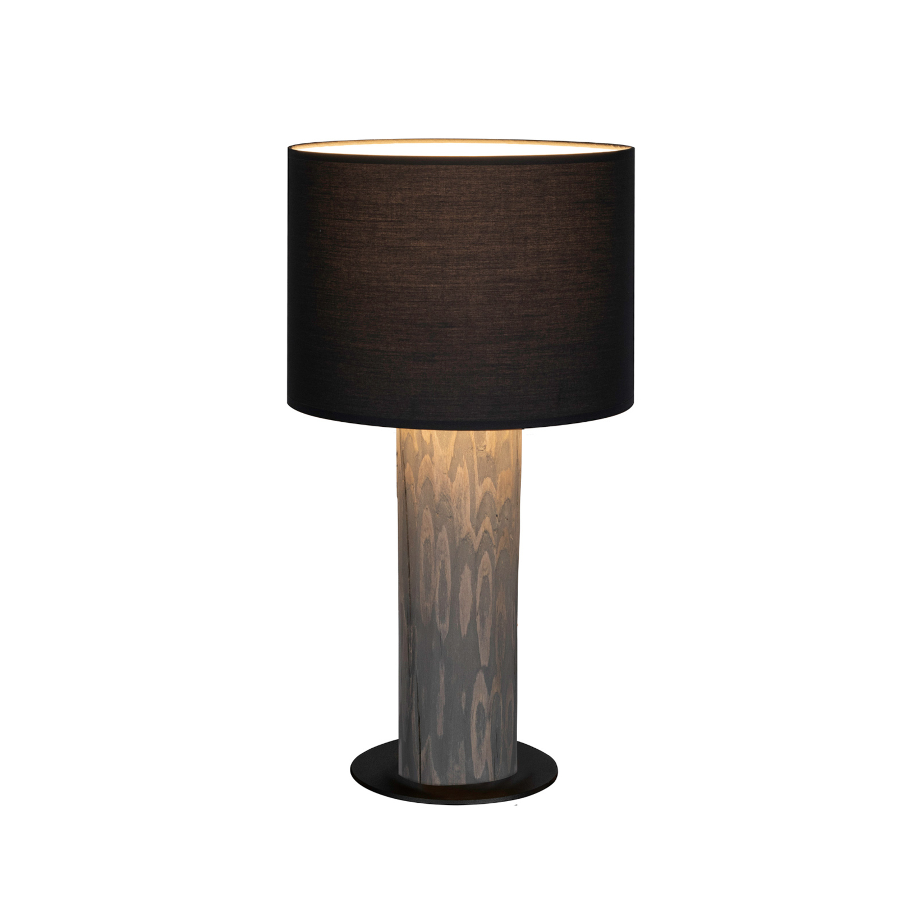 BRITOP Pino Simple table lamp, anthracite, grey base, for Living / Dining Room, fabric, pine wood, metal, E27, 25 W, energy efficiency: A++, H: 43 cm