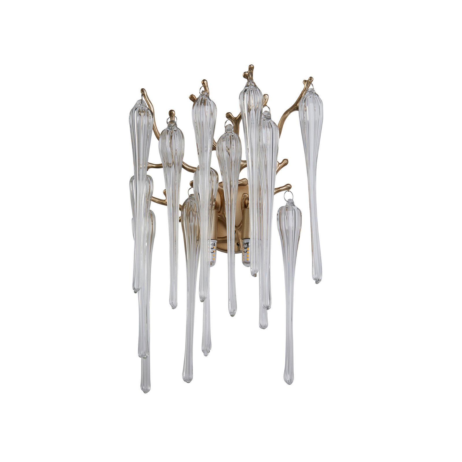 Sienas lampa Heritage, platums 25 cm, zelta krāsā/caurspīdīga, stikls