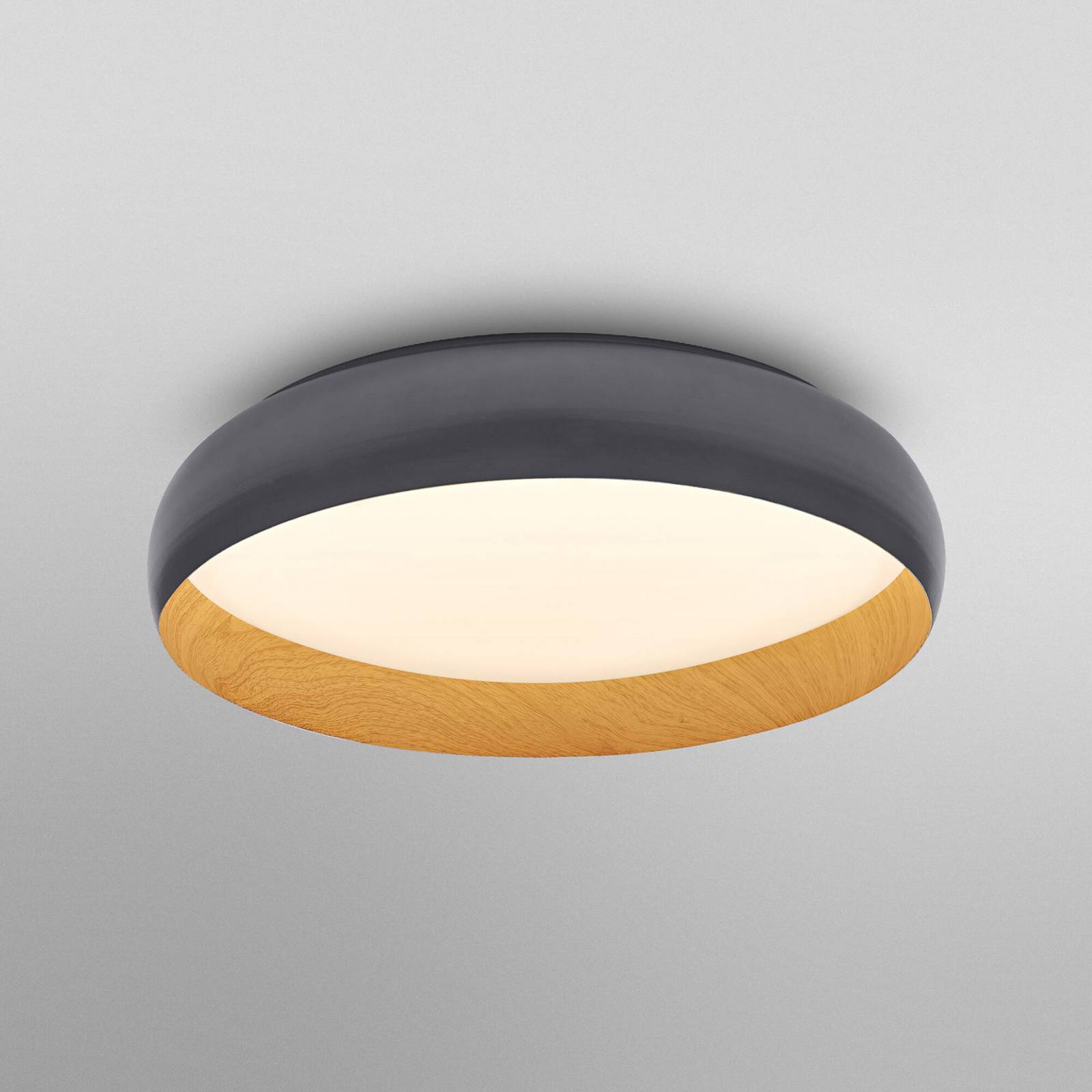 Lampa sufitowa LED OSRAM ORBIS LIVIA, Ø 52 cm, szara, metalowa, ściemniana