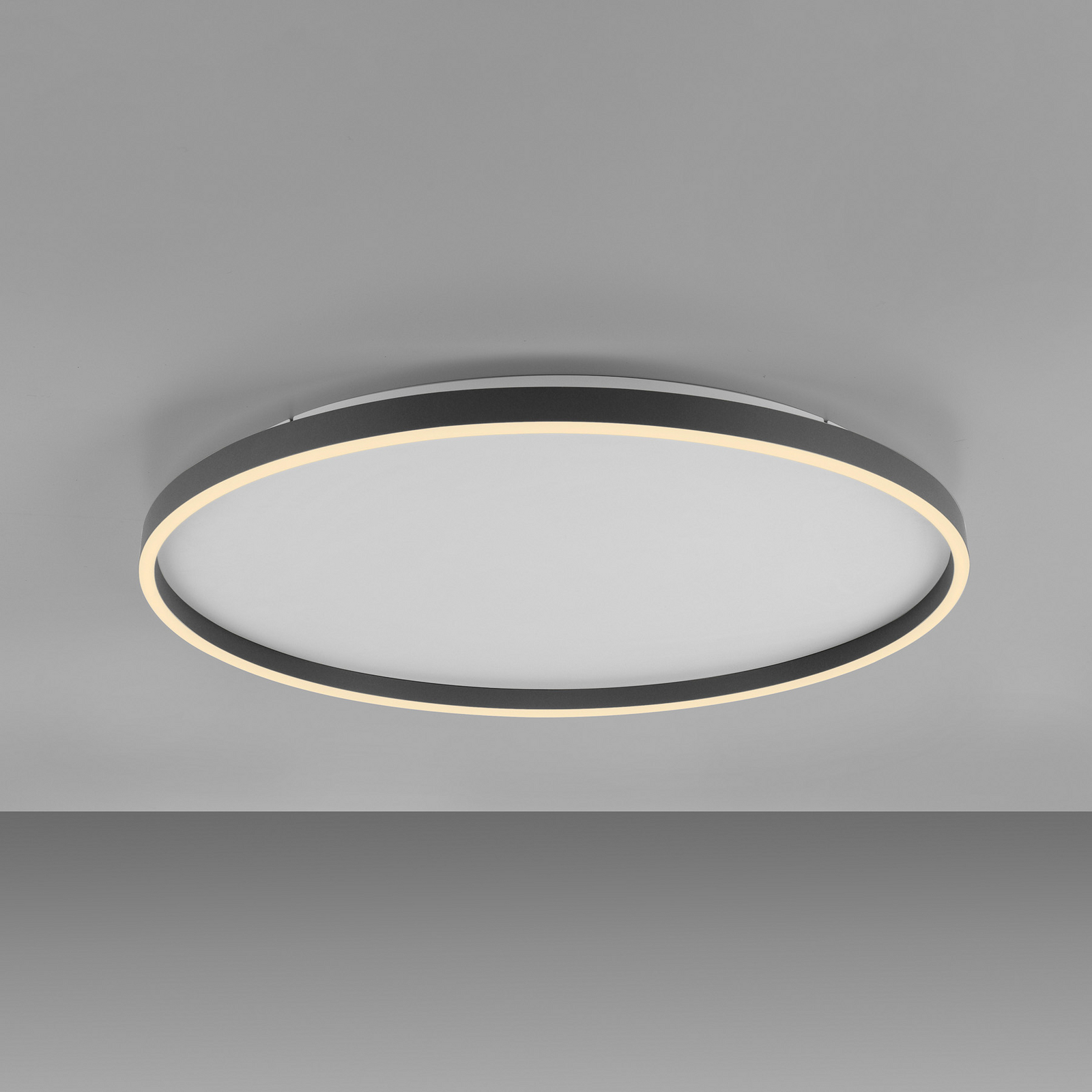 LED-Deckenlampe Madlen, schwarz, Ø 60 cm, Alu, 3.000 K, dim